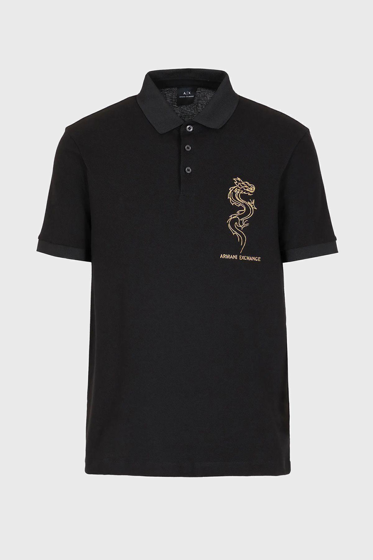 تی شرت مشکی مردانه گلدوزی پنبه ای چوگان یاکا 3dzfdf zjm5z 1200 Armani Exchange