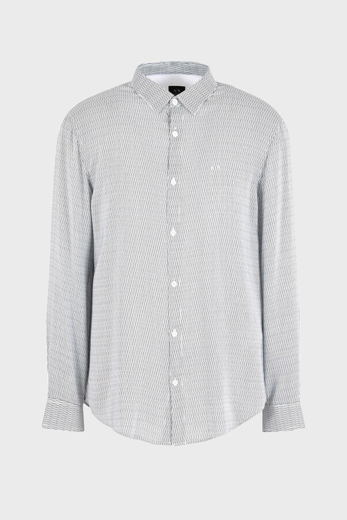پیراهن / بلوز دکمه دار خاکستری مردانه مناسب 3DZC48 ZnRNZ 71BA Armani Exchange