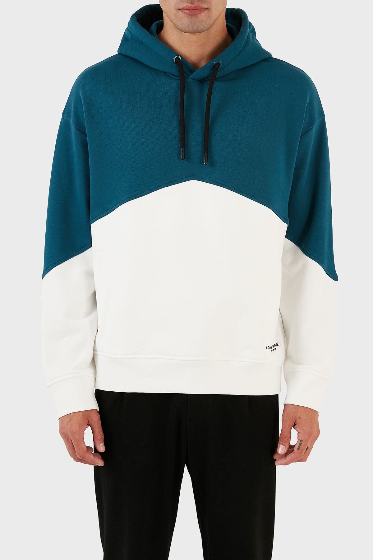 بلوک رنگی کلاهدار 100% پنبه ای معمولی عرق مردانه SWEAT 6RZMLB ZJ4XZ 21CN Armani Exchange