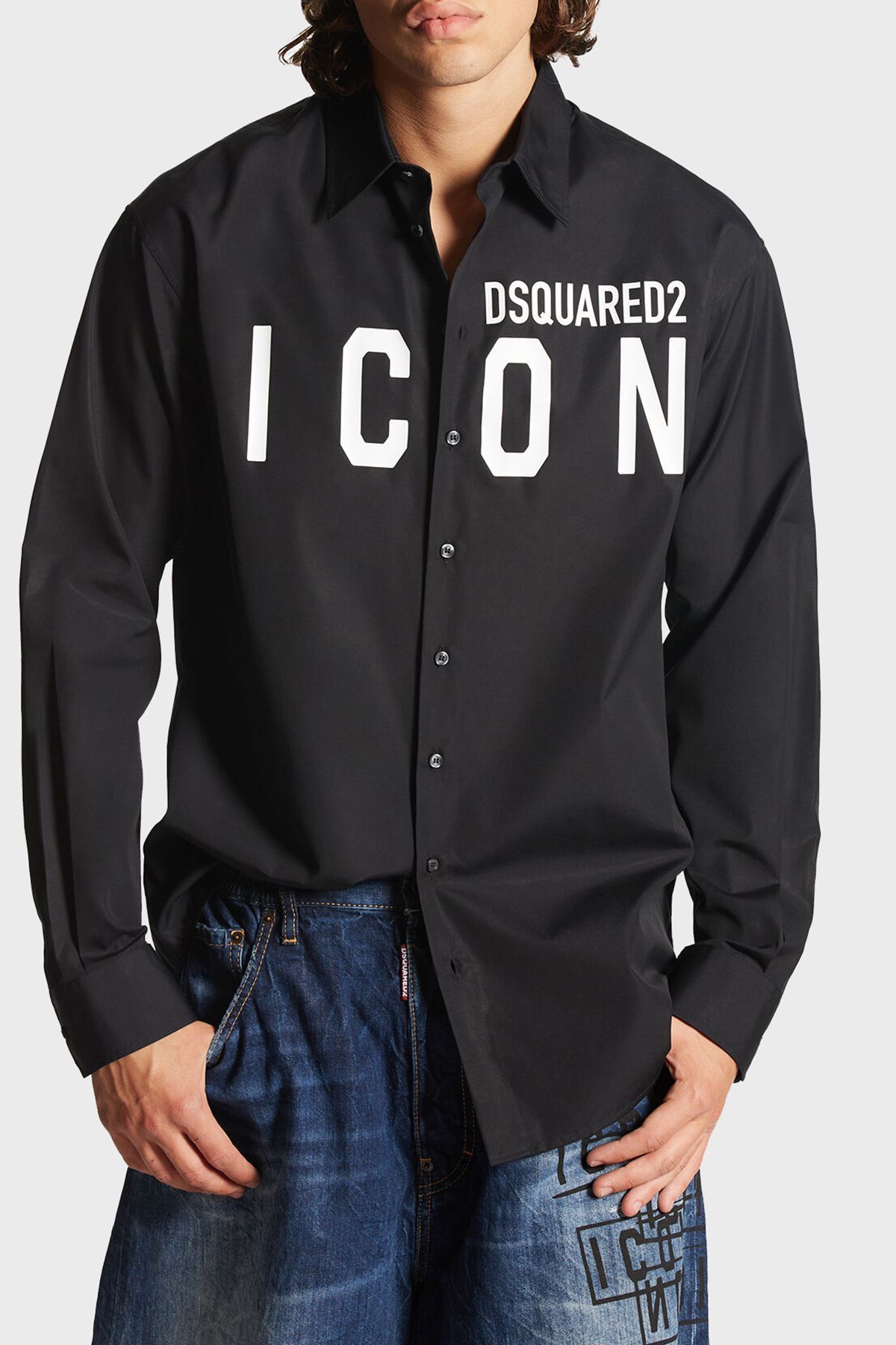 پیراهن نخی منظم پیراهن مردانه S79DL0026 S36275 900 DSquared2
