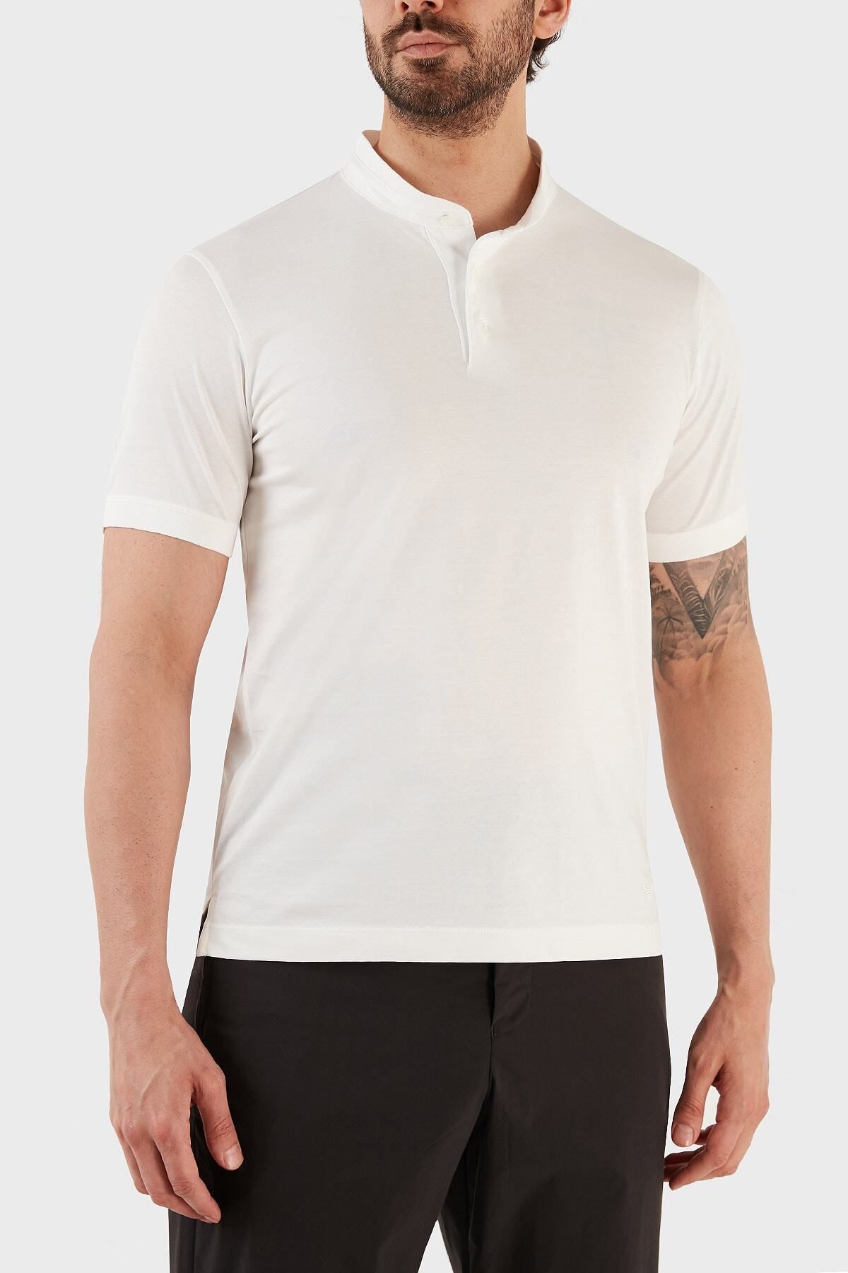 پیراهن یقه‌دار مردانه یقه‌دار 3r1f71 1jgyz 01 لباس بافتنی معمولی نخی Emporio Armani