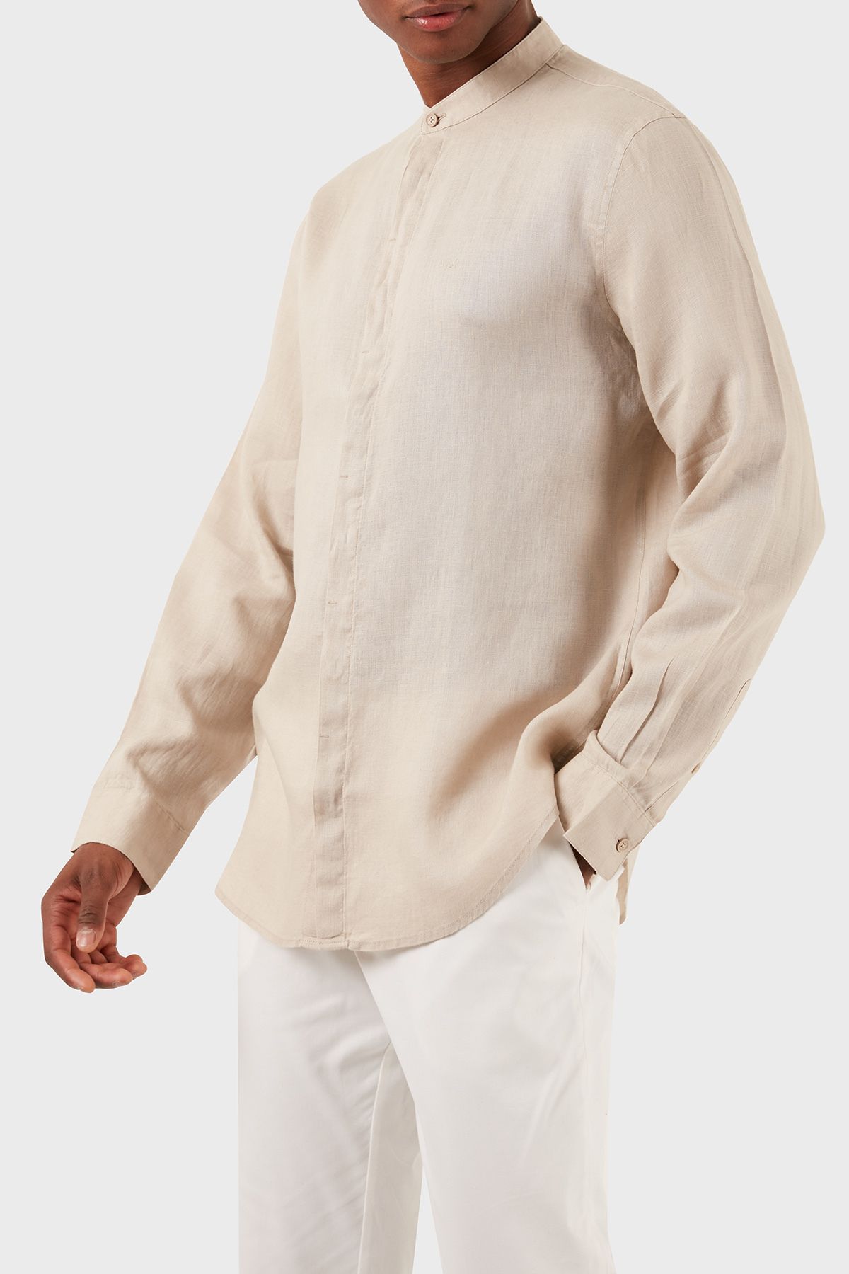 پیراهن / بلوز دکمه دار نود مردانه کتانی معمولی 8NZC66 ZNCFZ 1724 Armani Exchange