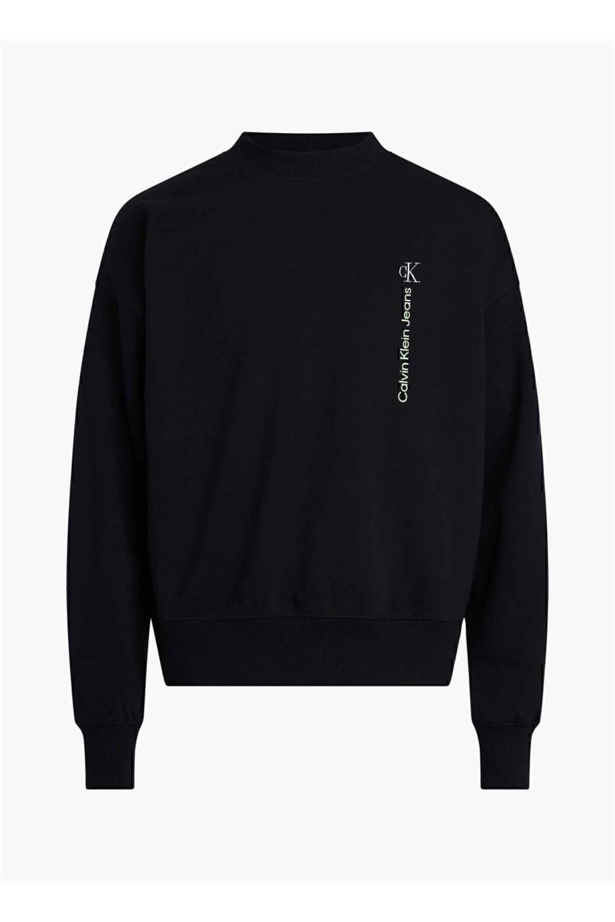 سویشرت مشکی مردانه HWK CN نهادی عمودی اورجینال Calvin Klein