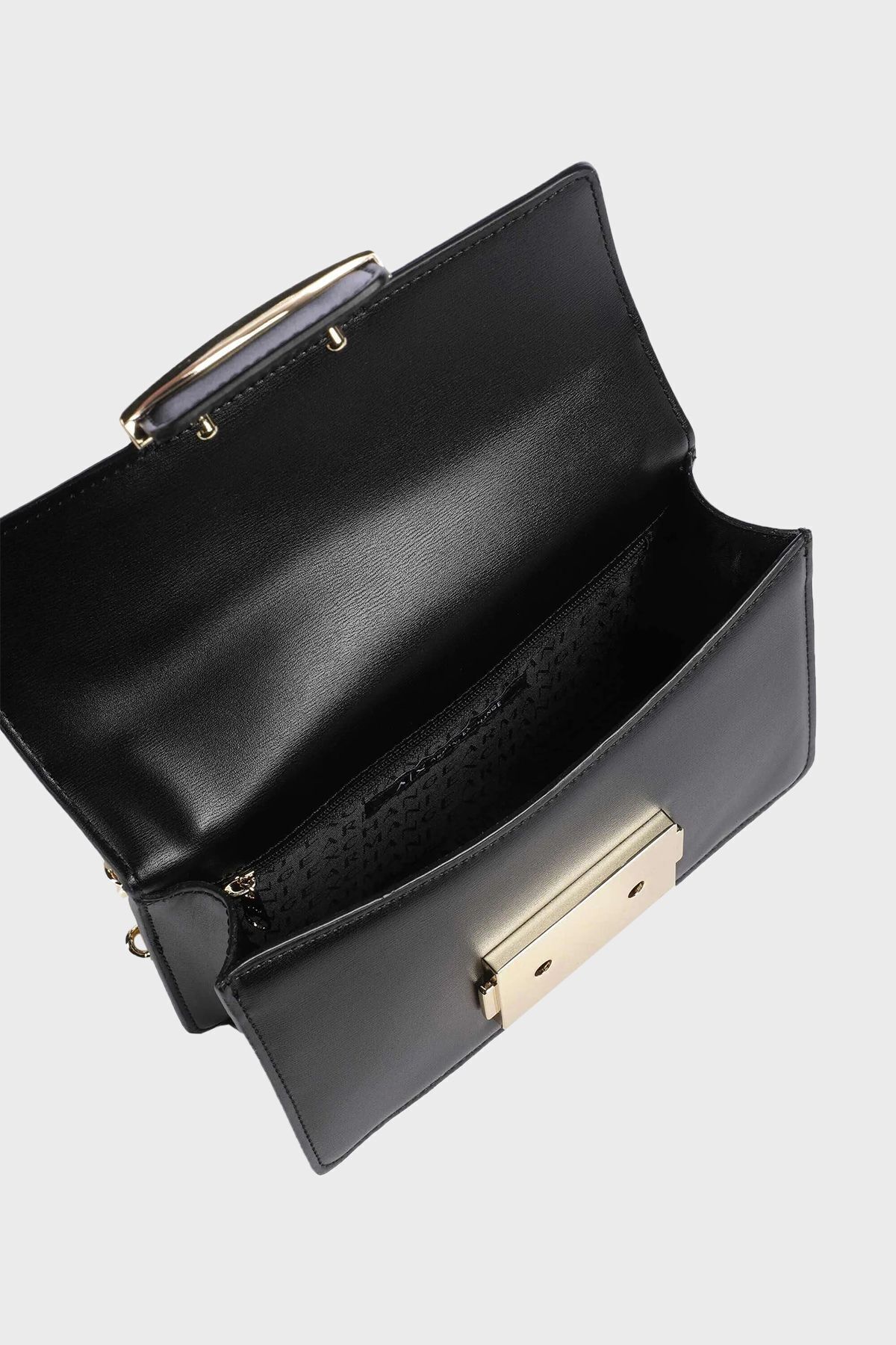 کیف شانه ای مشکی زنانه کیسه آرم زنجیره Armani Exchange