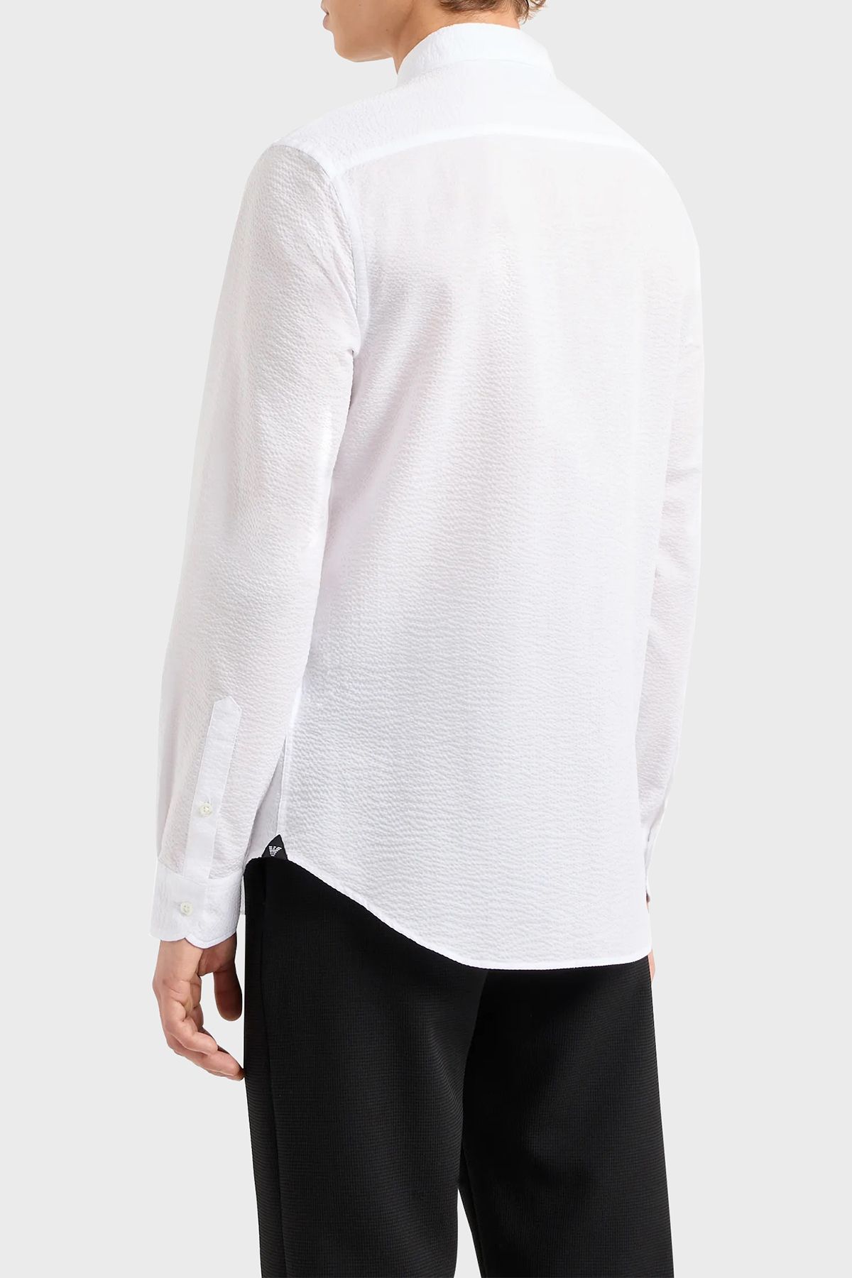پیراهن مردانه Seersucker با تناسب معمولی نخی E31SM0 F1336 100 Emporio Armani