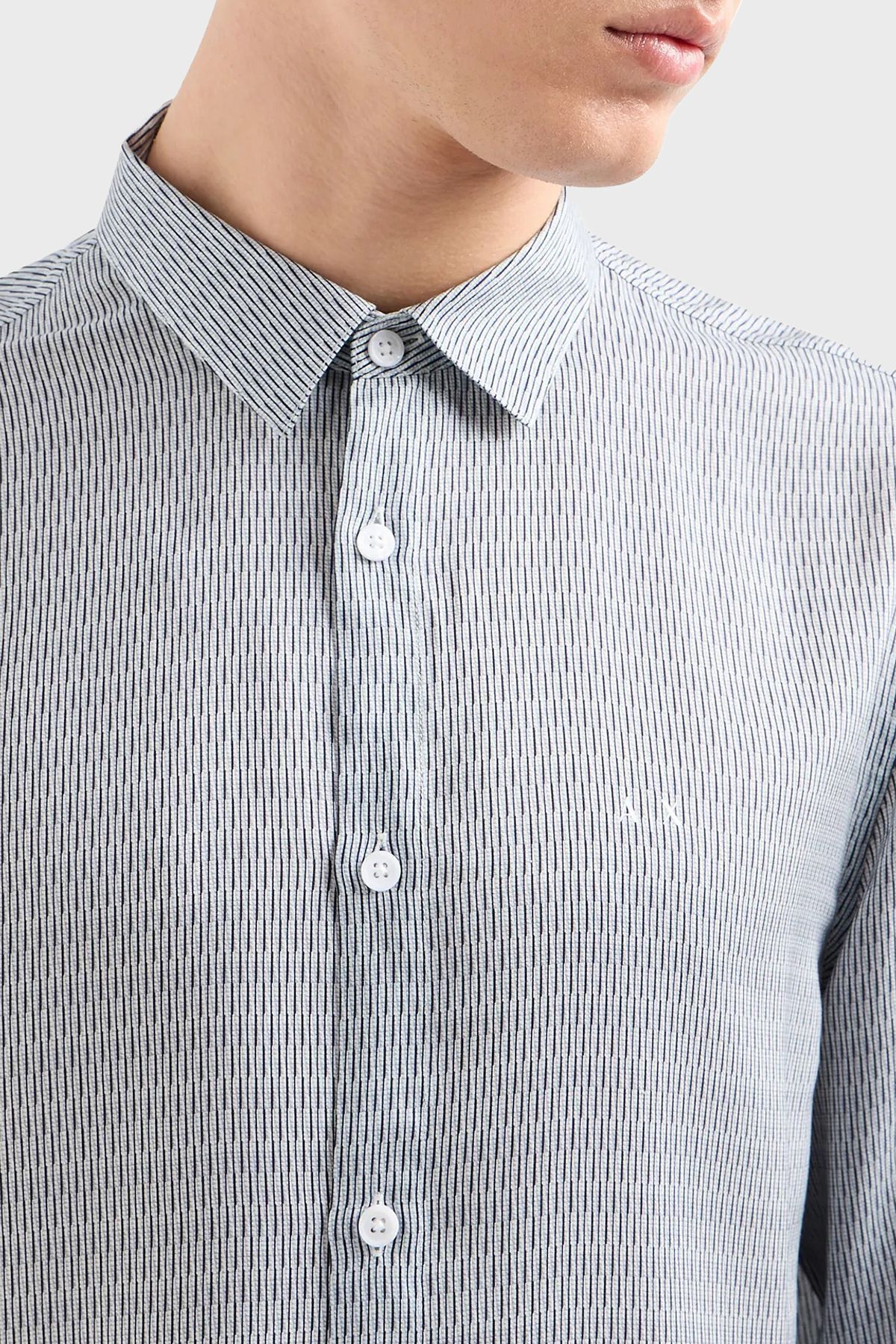 پیراهن / بلوز دکمه دار خاکستری مردانه مناسب 3DZC48 ZnRNZ 71BA Armani Exchange