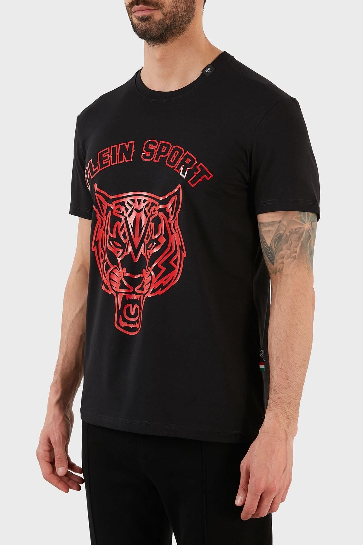 Plein Sport-Logo Crew Neck Cotton T Shirt Men's T Shirt Tips113ıt99 3