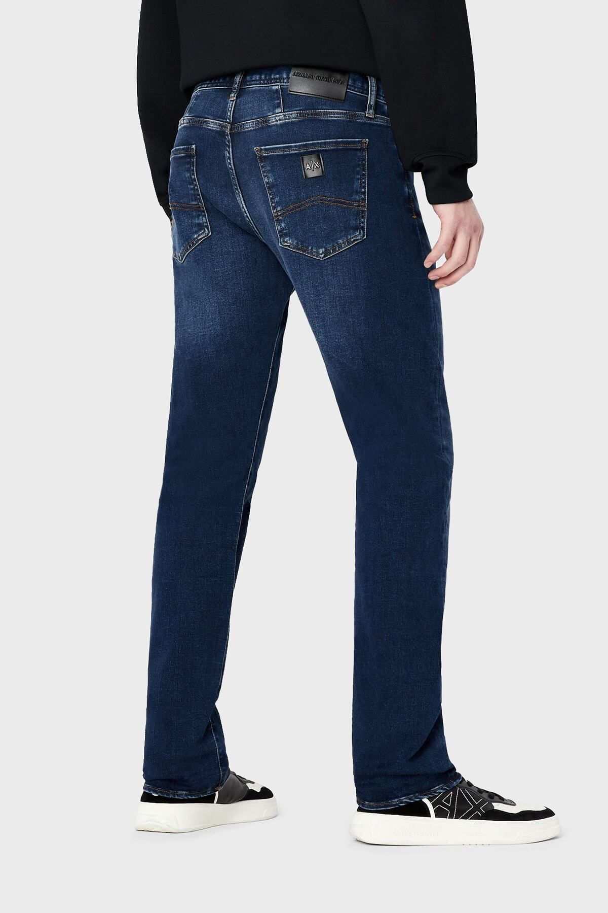 شلوار جین آبی مردانه کمر معمولی پنبه ای باریک J13 3rzj13 Z1xxz 1500 Armani Exchange