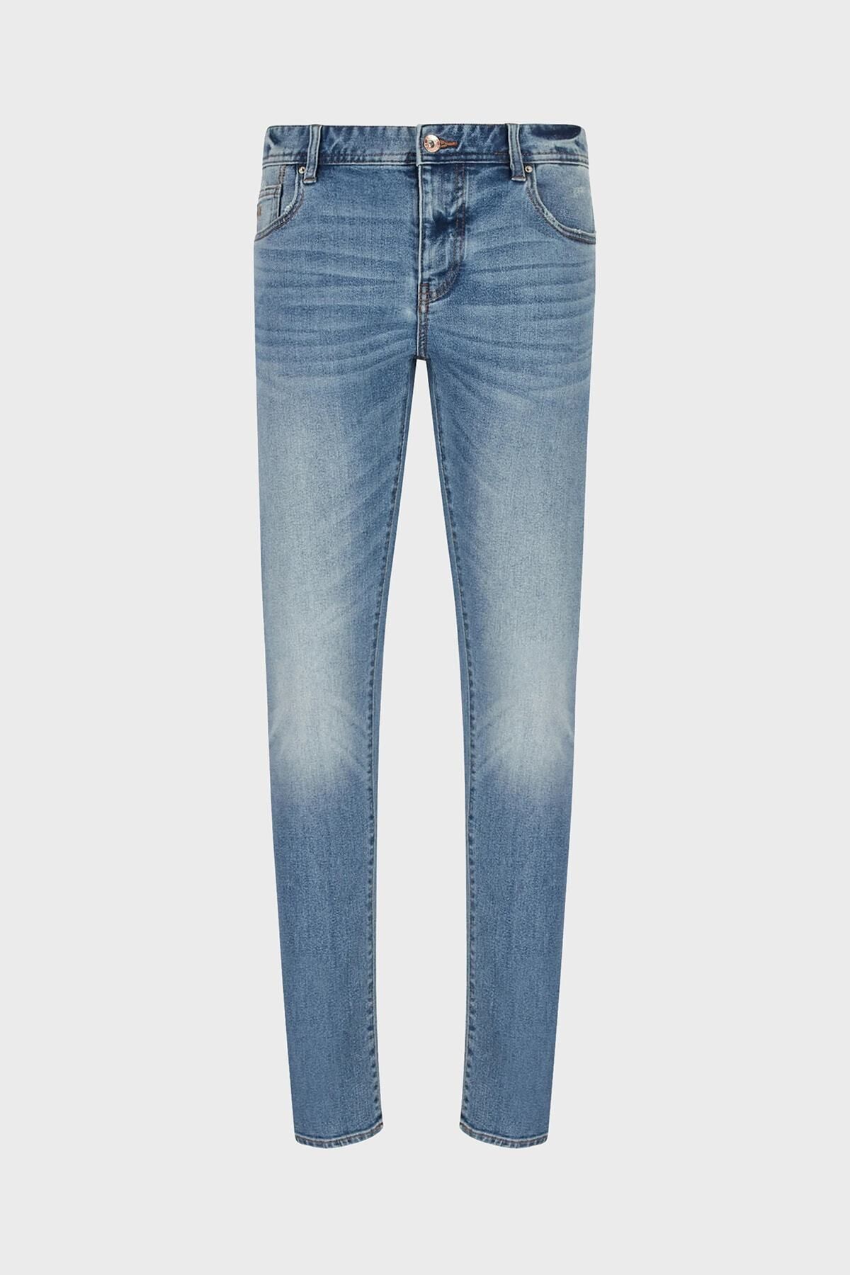 شلوار جین آبی مردانه J14 پنبه طبیعی کمر اسکینی مناسب 3RZJ14 Z1X3Z 150 Armani Exchange