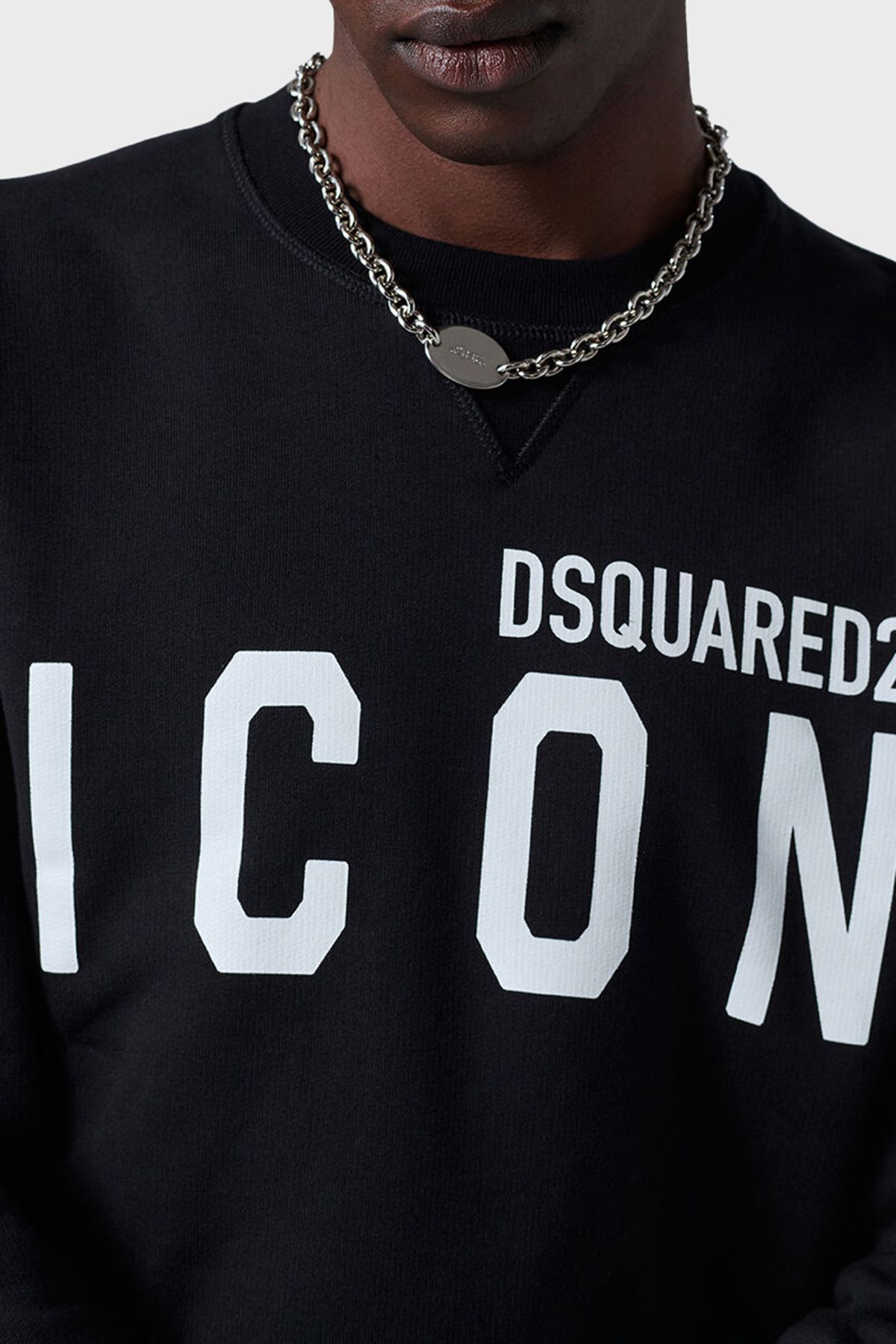 سویشرت سفید مردانه نخی مناسب پنبه عرق 965 DSquared2