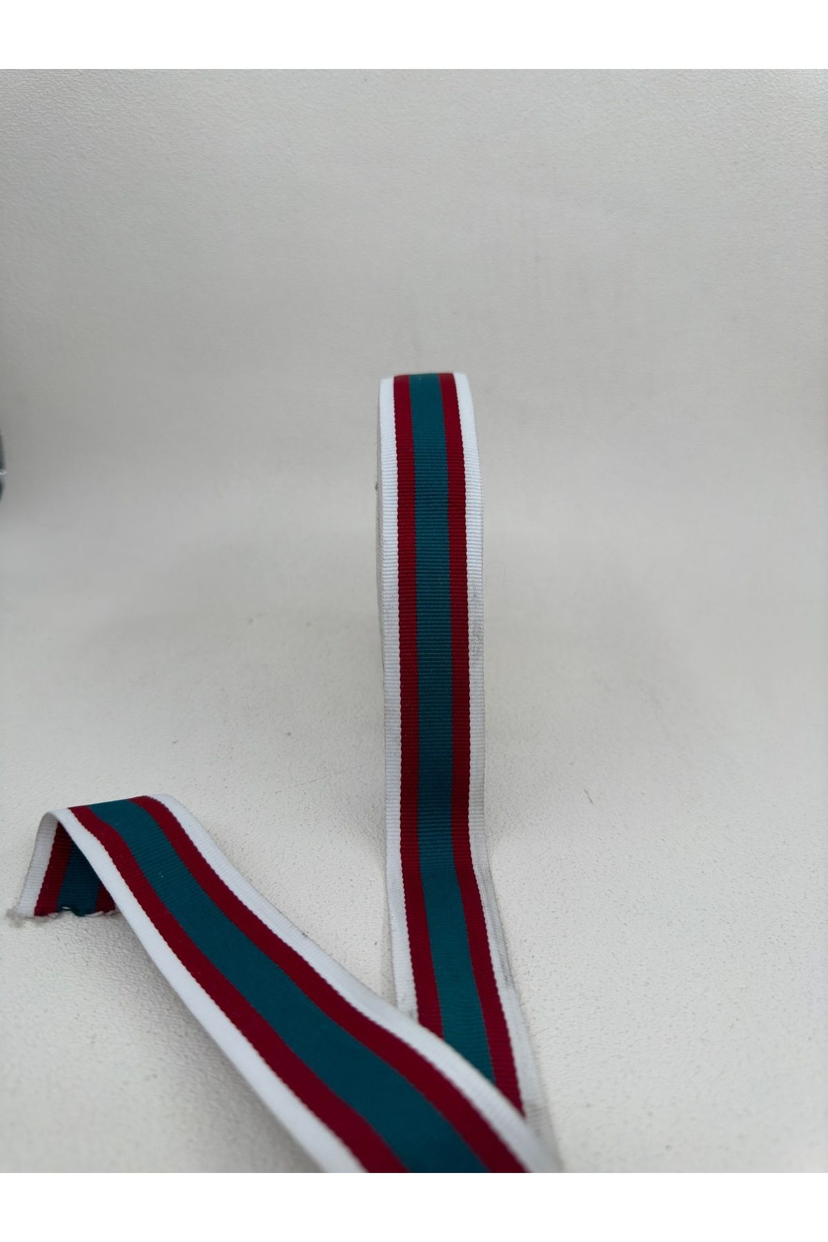 3 cm striped grosgrain strip-5 meters (white/burgundy/green)