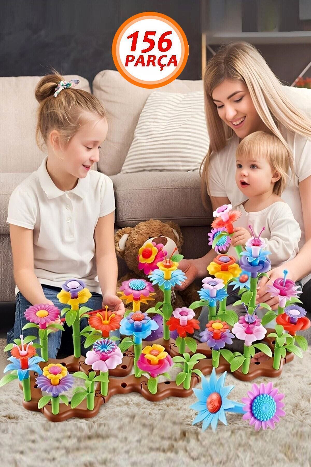 Bundeba 156 Parça Bahçe Çiçek Yapım Seti Yapı Blokları Yapboz BulTak Puzzle Deniz Plaj Oyuncak Çiçek Bahçesi
