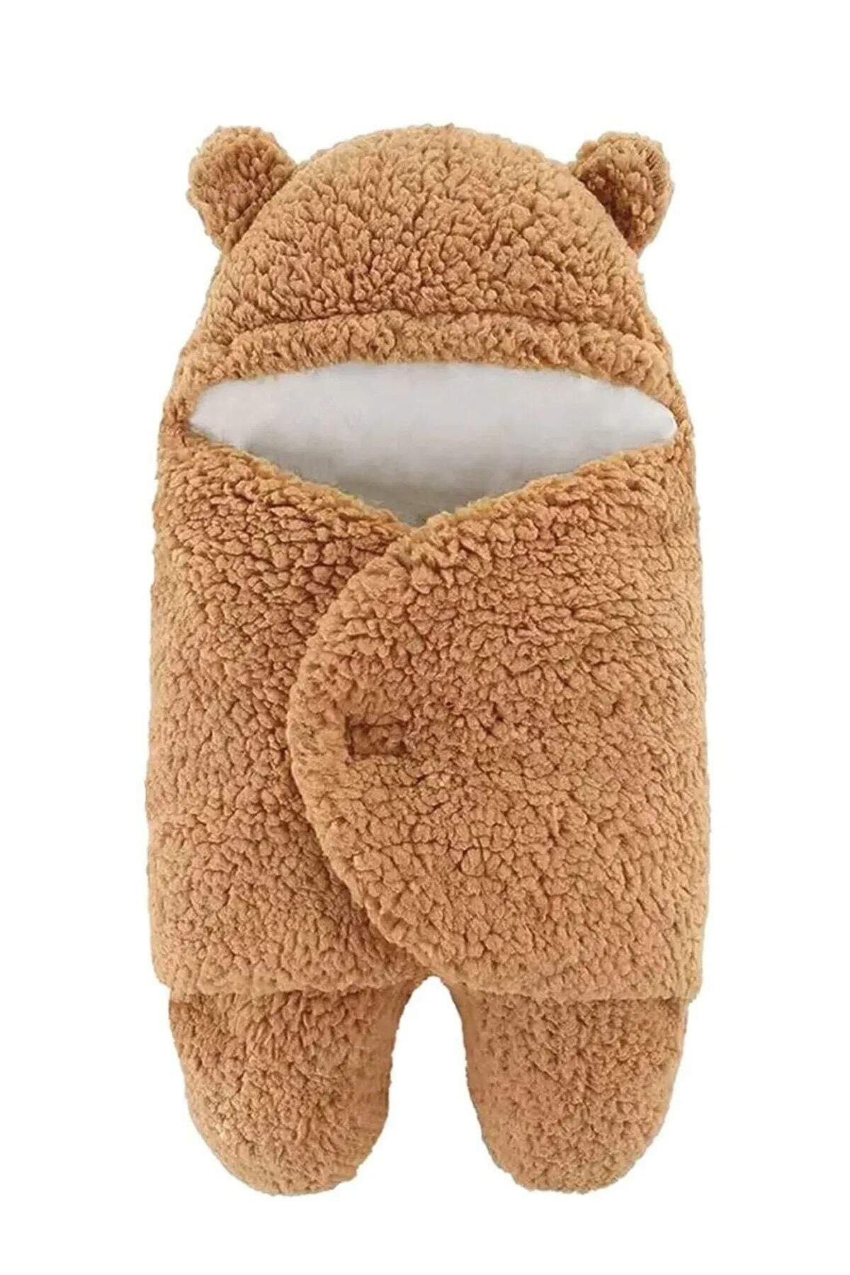 Bundeba Nesli 0-6 Ay Wellsoft Uyku Tulumu Yeni Doğan Kapüşonlu Sarma Battaniye Peluş Bebek Dış Kundak fotoğrafı 2 (önizleme)