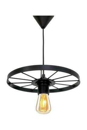 Bundera Bisiklet Tekerlek Sarkıt Tekli Avize Metal Retro Ferforje Bar Otel Re...