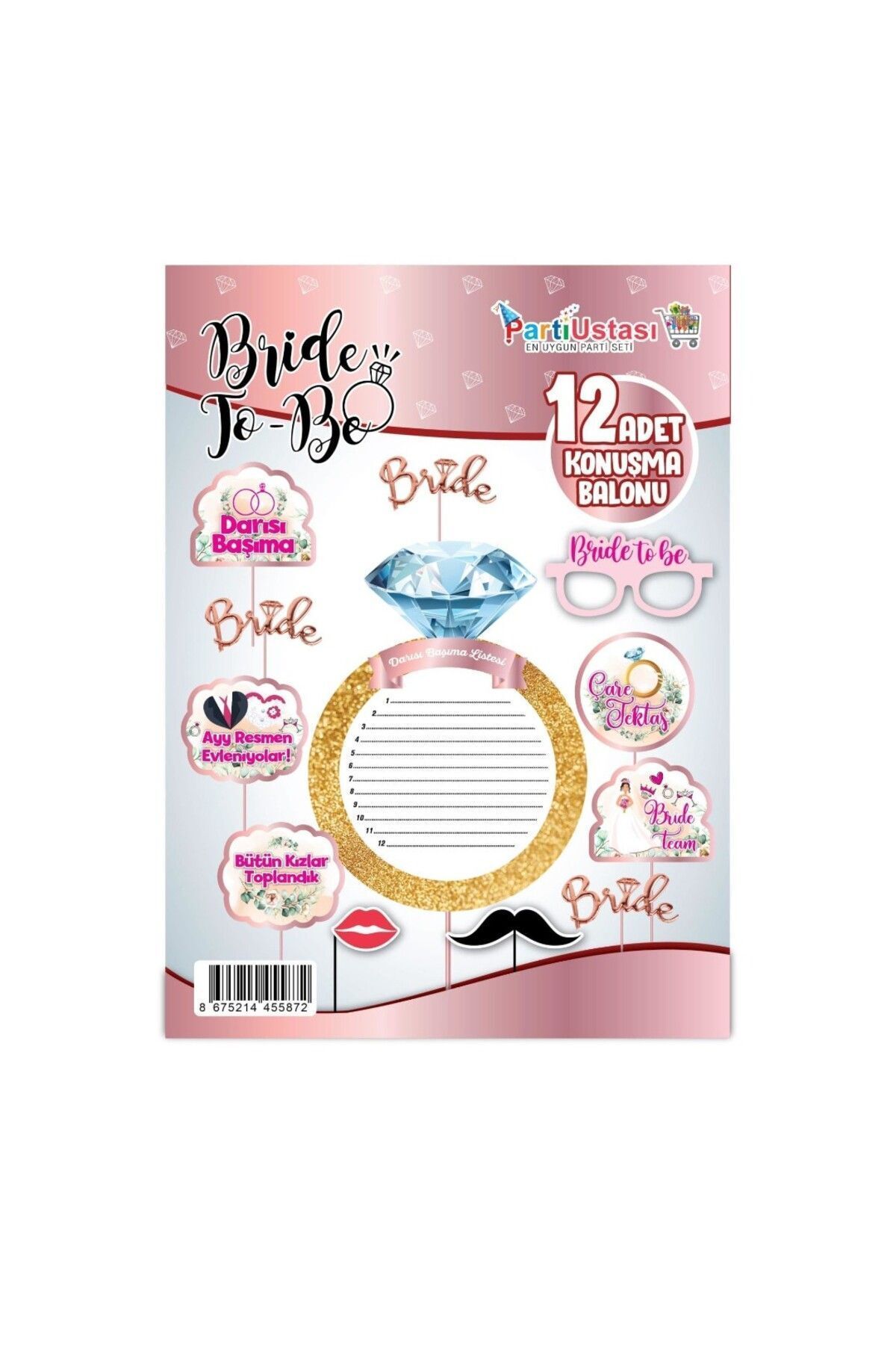Parti Ustası Alya-butık Konuşma Balonu Set 12 Li Bride