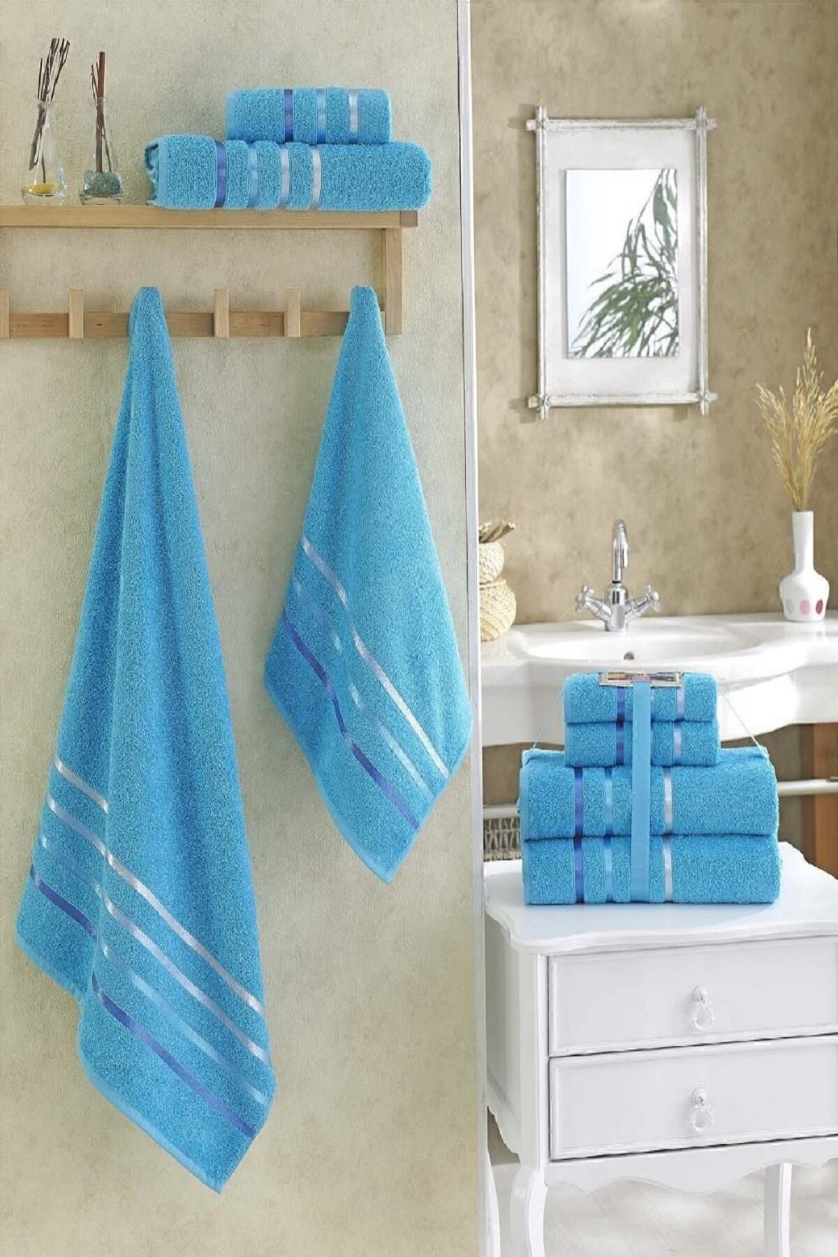 حوله آبی باله 4 بیت فیروزه Karna Home