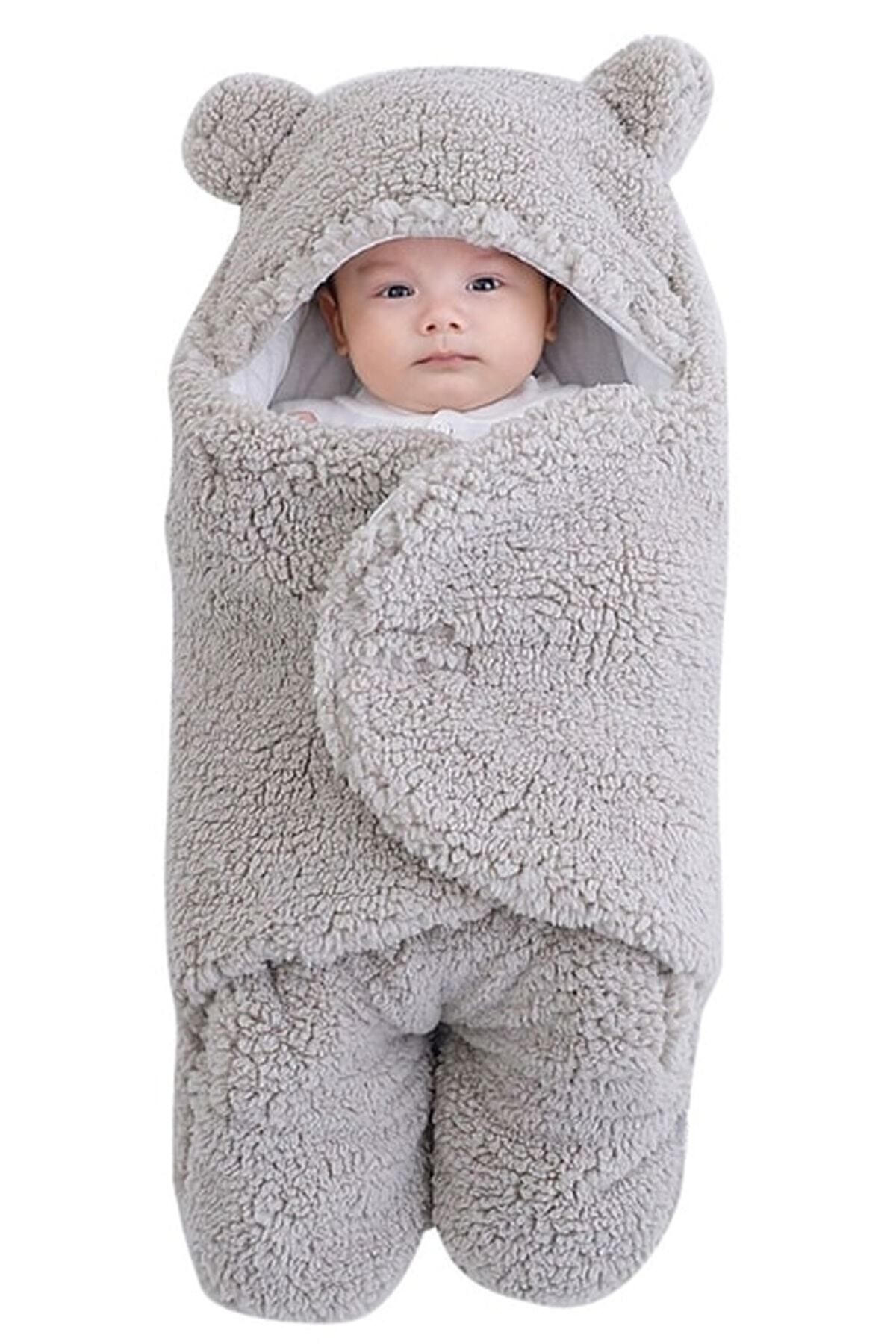 Bundeba Nesli 0-6 Ay Wellsoft Uyku Tulumu Yeni Doğan Kapüşonlu Sarma Battaniye Peluş Bebek Dış Kundak fotoğrafı 3 (önizleme)