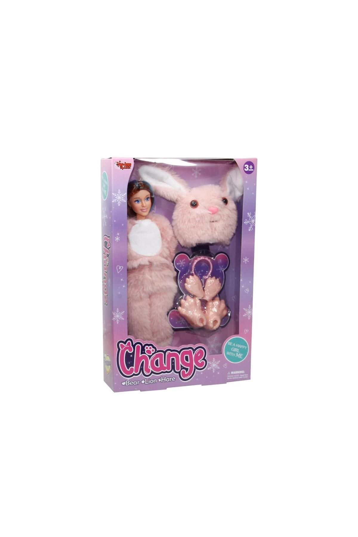 Vardem Change Oyuncak Pembe Tavşan Aksesuarlı 30 Cm Bebek 66838