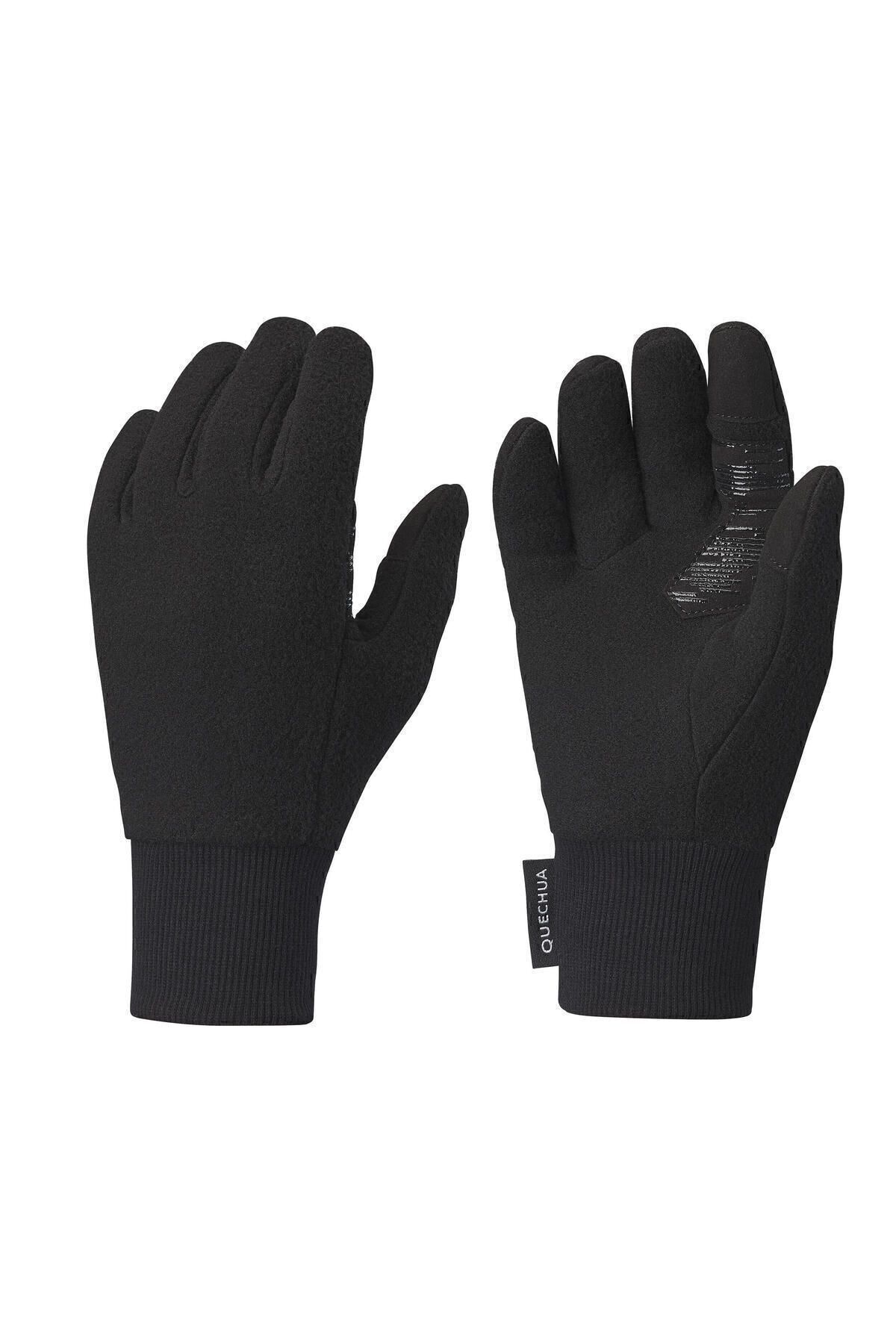 دستکش مشکی دخترانه و پسرانه بچگانه های پشمی انه کچوا 6 14 سال Sh100 X warm Decathlon