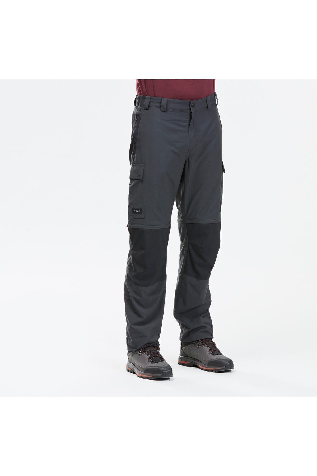 Decathlon شلوار پیاده روی مدولار مردانه ۲ در ۱ - خاکستری Mt100