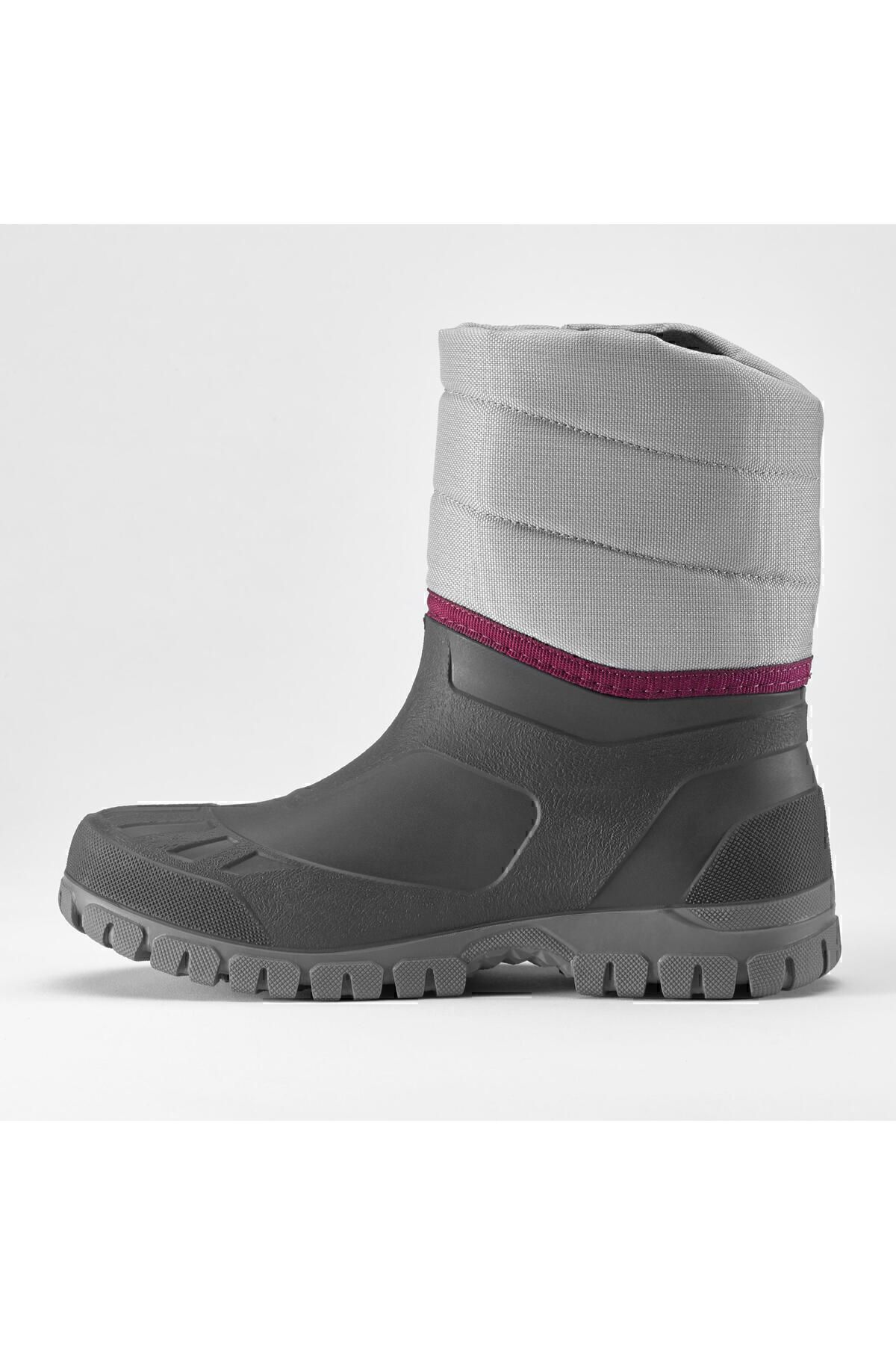چکمه برفی خاکستری زنانه های کچوا Sh100 X warm Decathlon