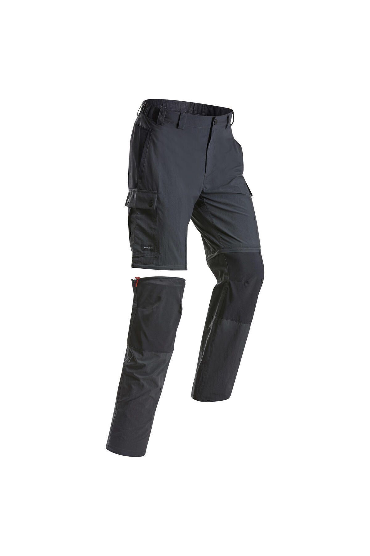 Decathlon شلوار پیاده روی مدولار مردانه ۲ در ۱ - خاکستری Mt100