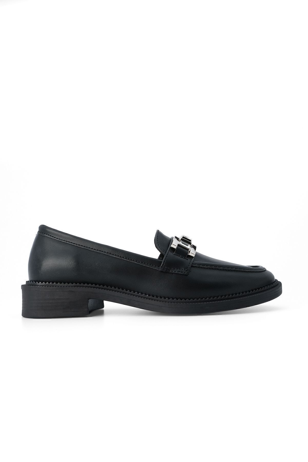 Marjin-Damen Loafer mit Schmucksteinen und Schnalle, Freizeitschuhe Hosre Schwarz 3