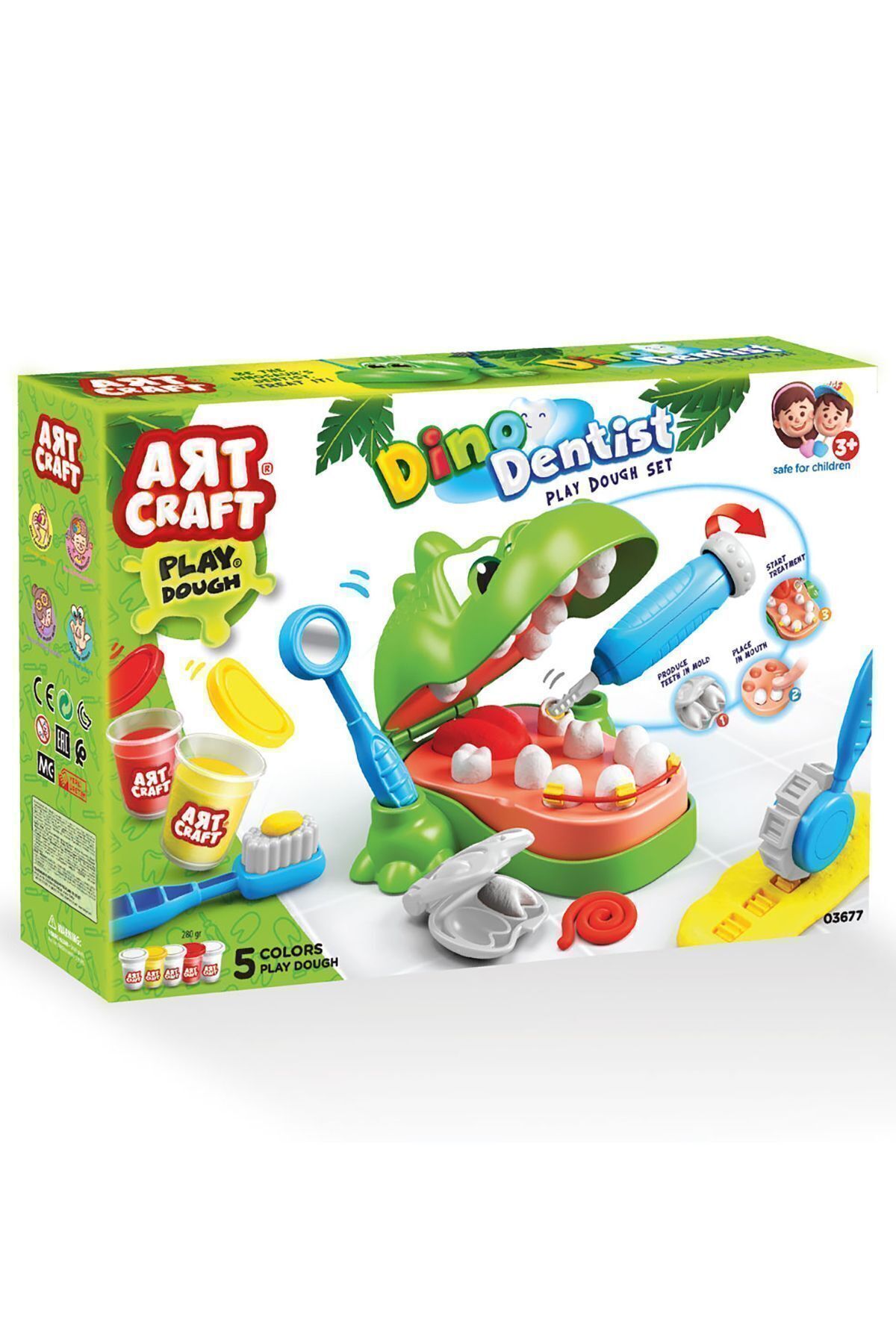 Grandpa Dinosaur Dentist Play Dough Set 03677