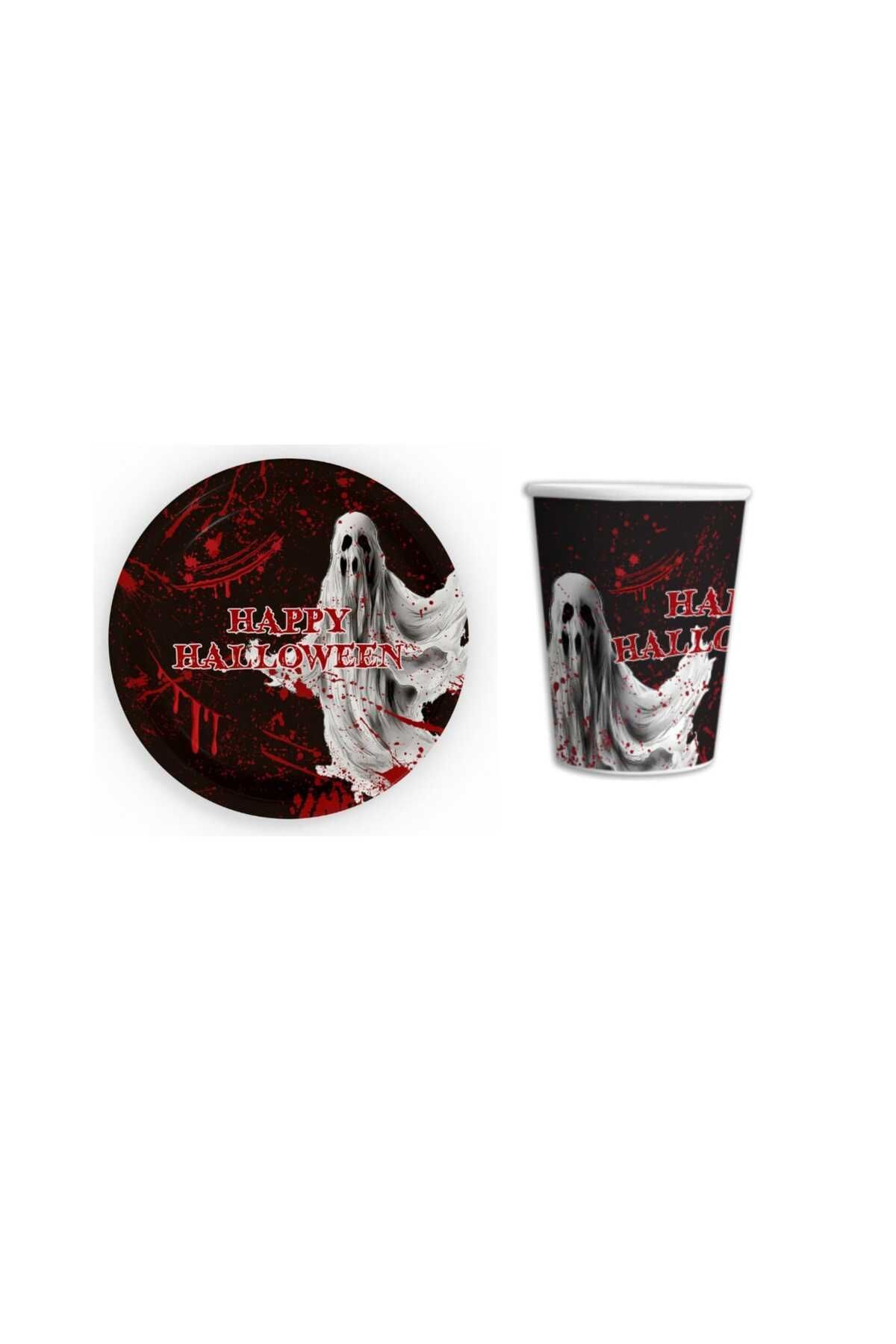 Mini Parti-Mini Party Store - Halloween Bloody Plate Glass Set of 8 2