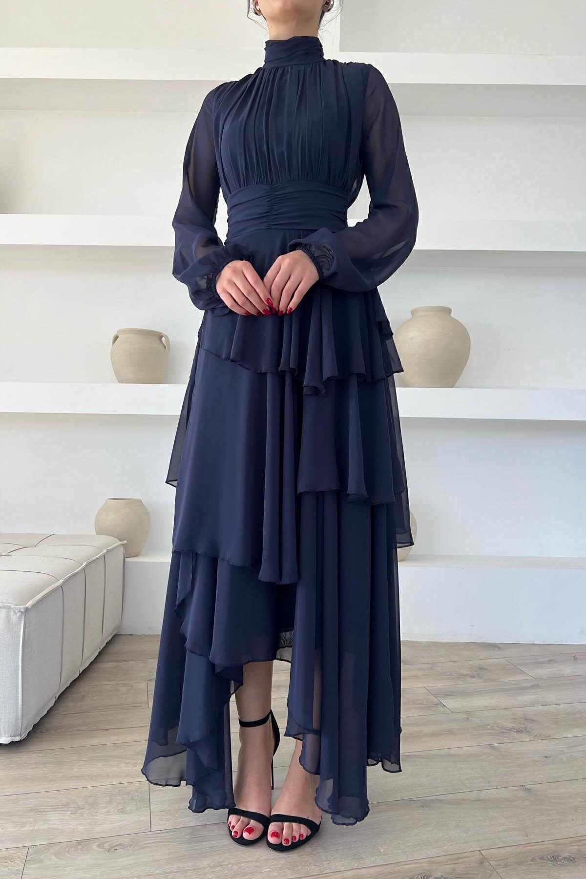LİBAS-Chiffonkleid in Midi-Länge 2