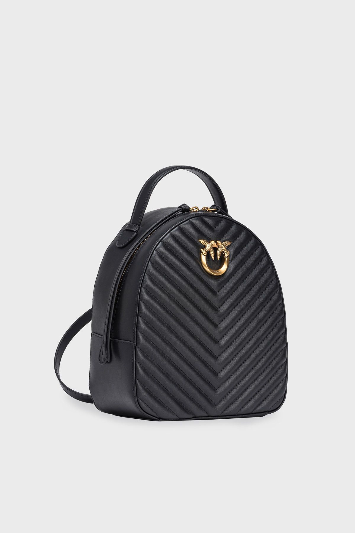 PİNKO-Batoh z pravé kůže s logem Pinko BACKPACK 102530   A1J2 Z99Q 3