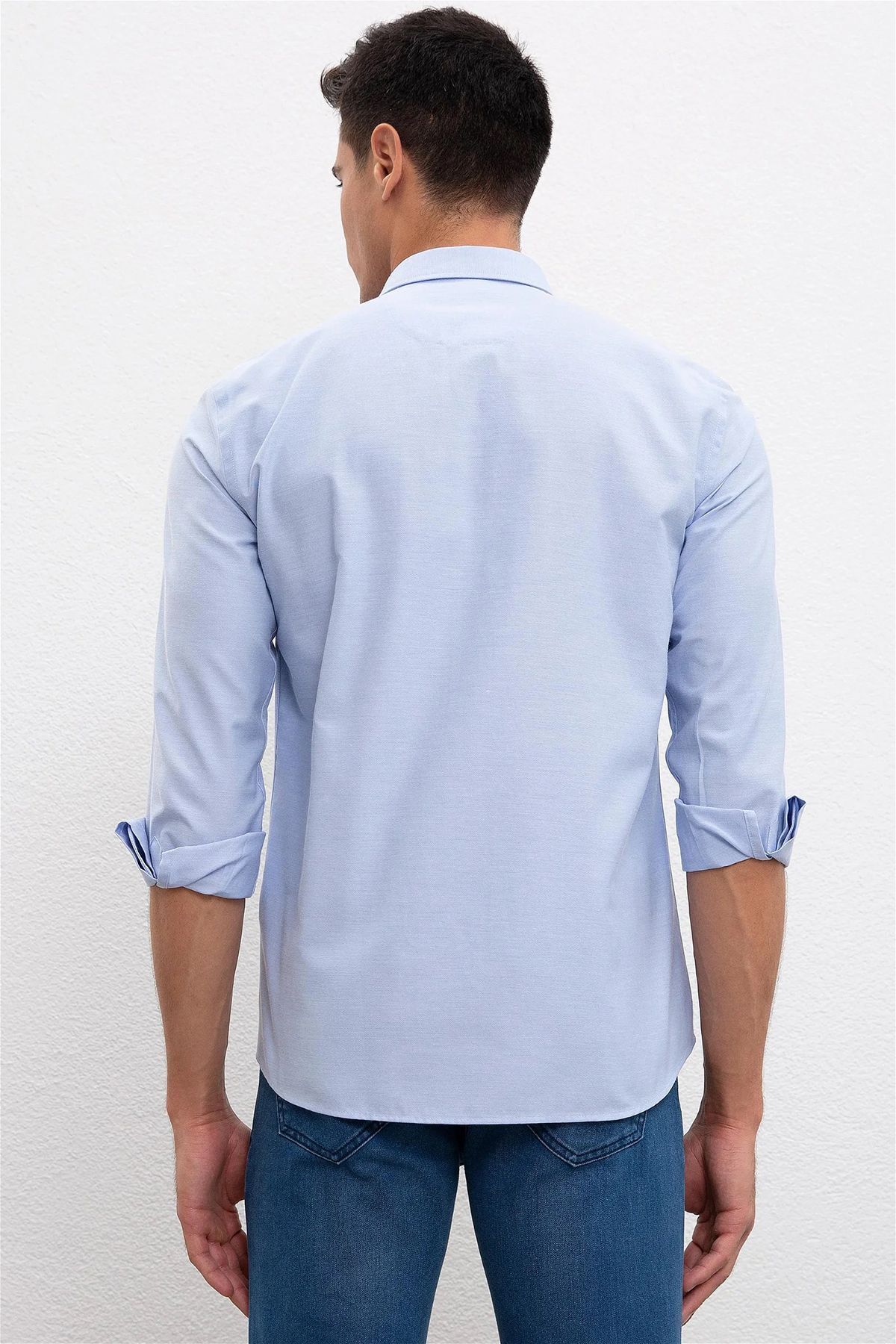 پیراهن مردانه آبی یو اس پولو | G081GL0041829634 اورجینال - تصویر 3