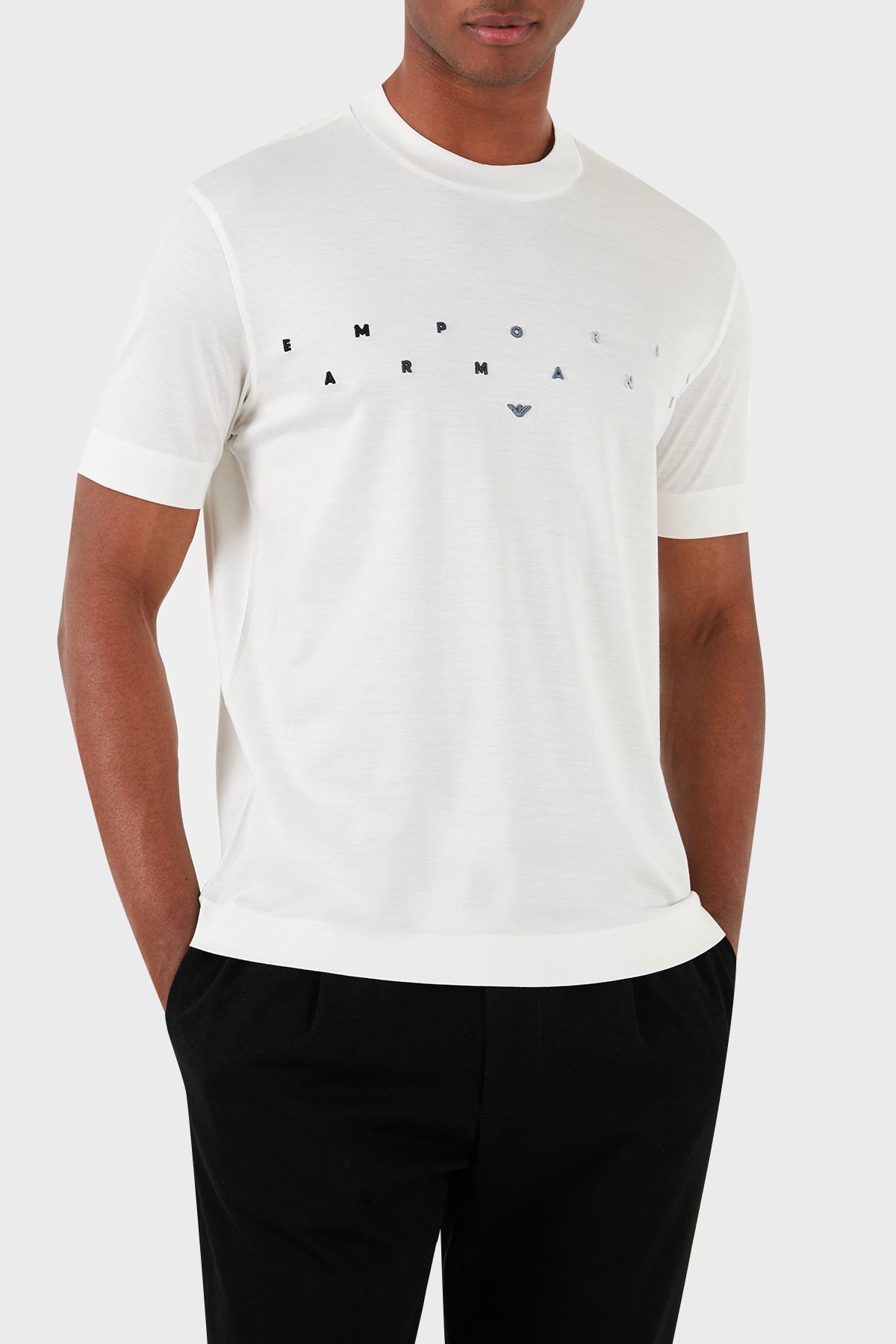 T-Shirts Men Ecru Emporio Armani - Trendyol