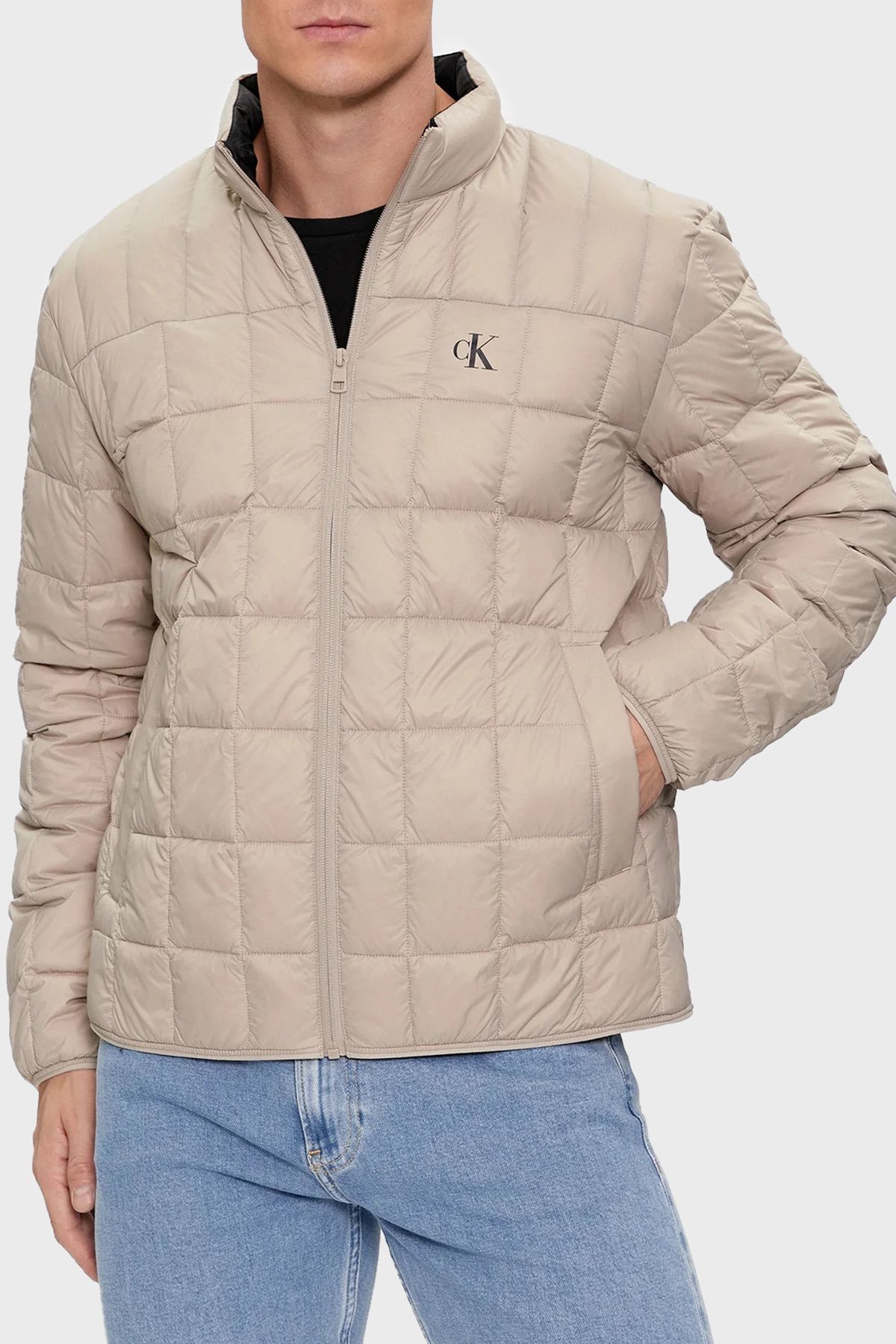 Calvin klein stand collar coat top