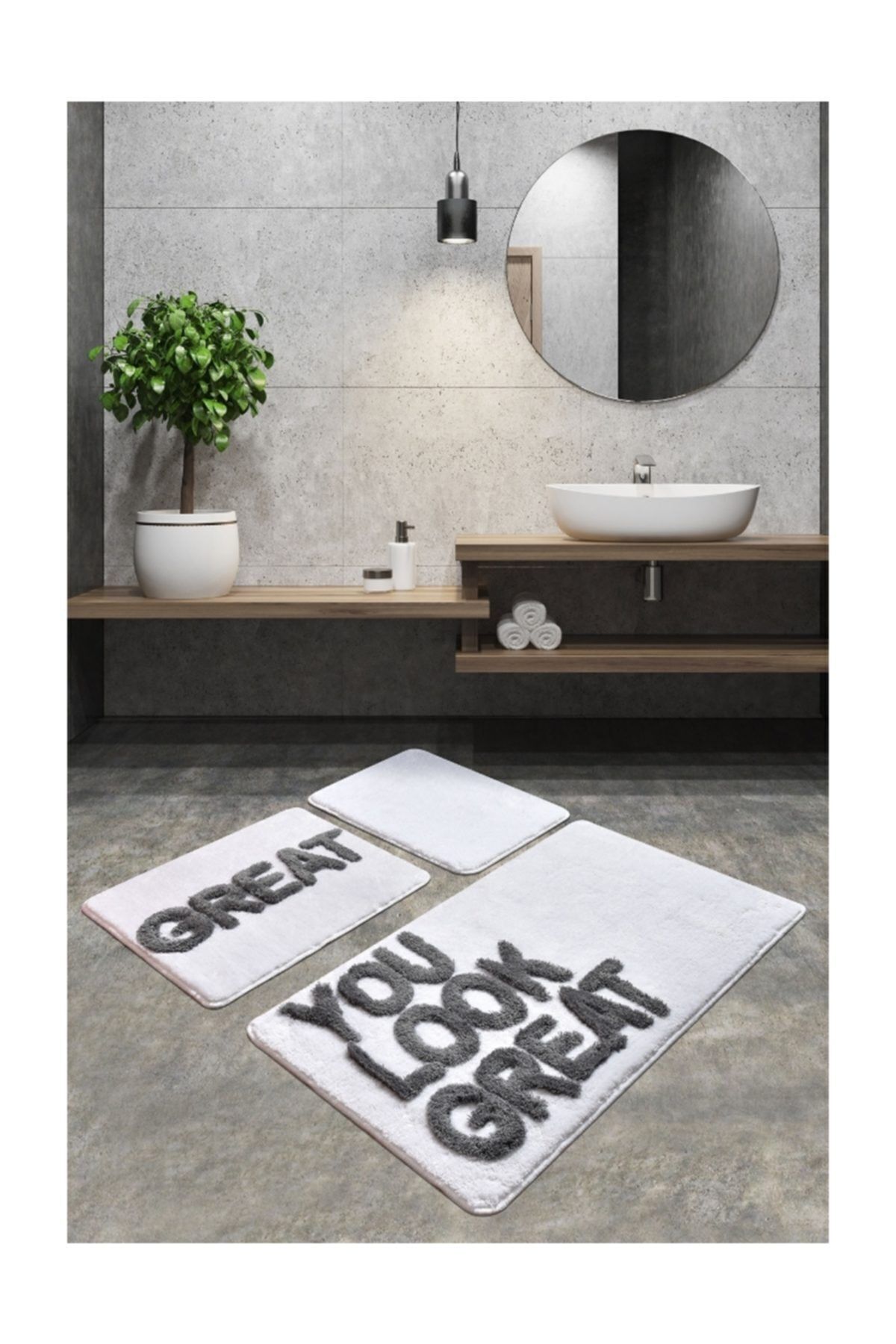 پادری حمام فرش سفید 3 آکریلیک مات Chilai Home