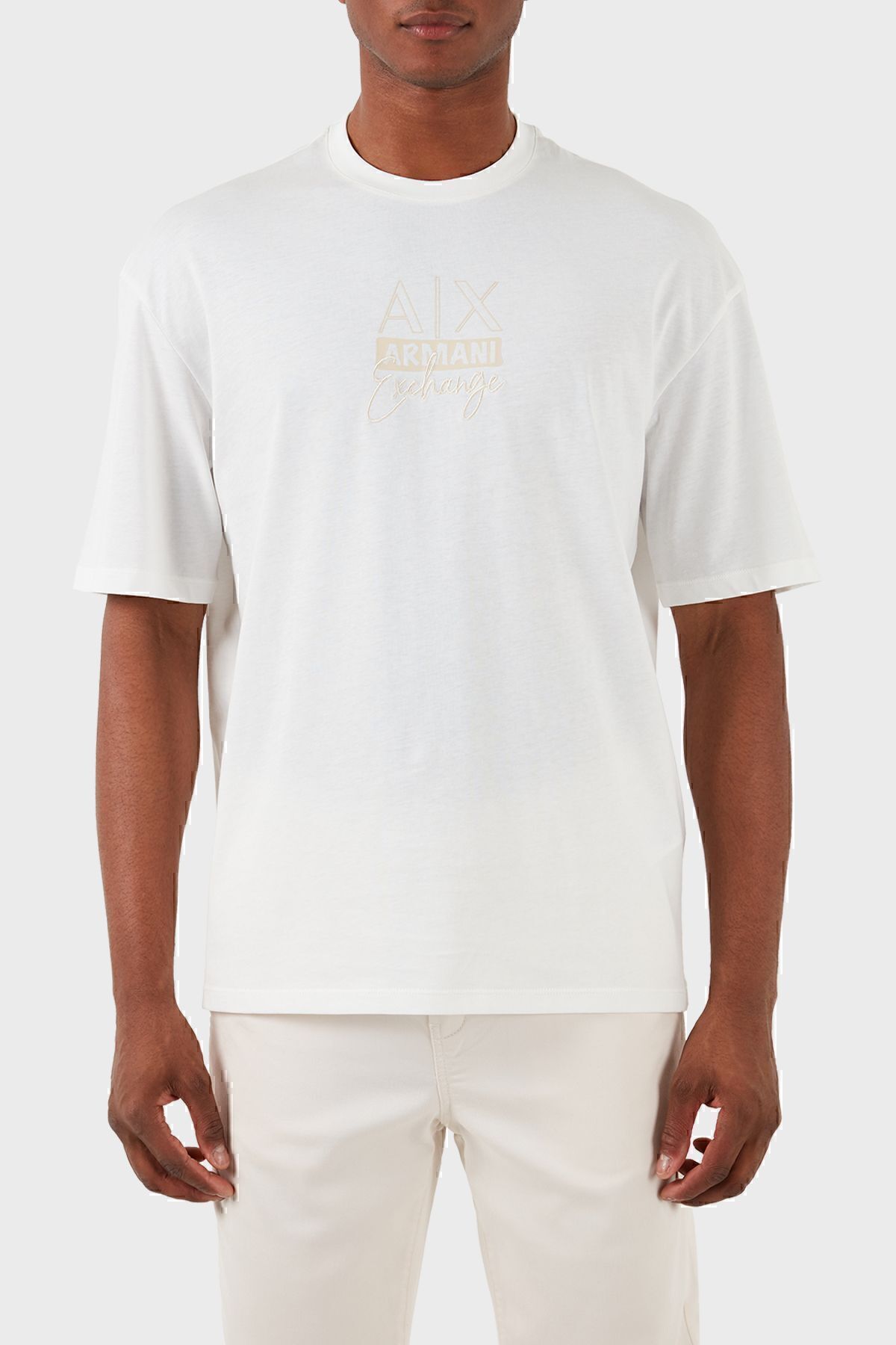 تی شرت سفید مردانه پنبه تطبیق یقه پیراهن 3dzthn zj8ez 1116 Armani Exchange