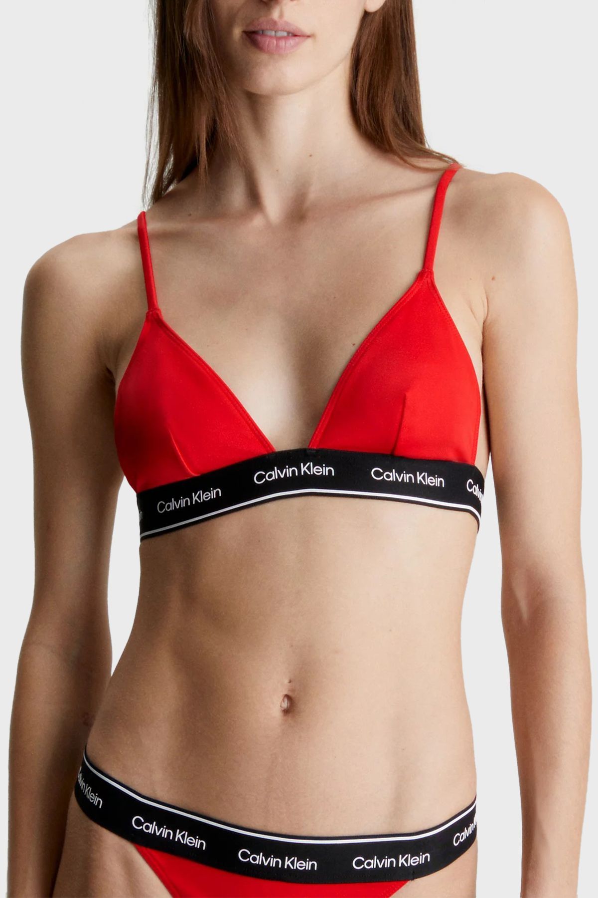 Calvin Klein Bikini Top Red Beachwear Trendyol