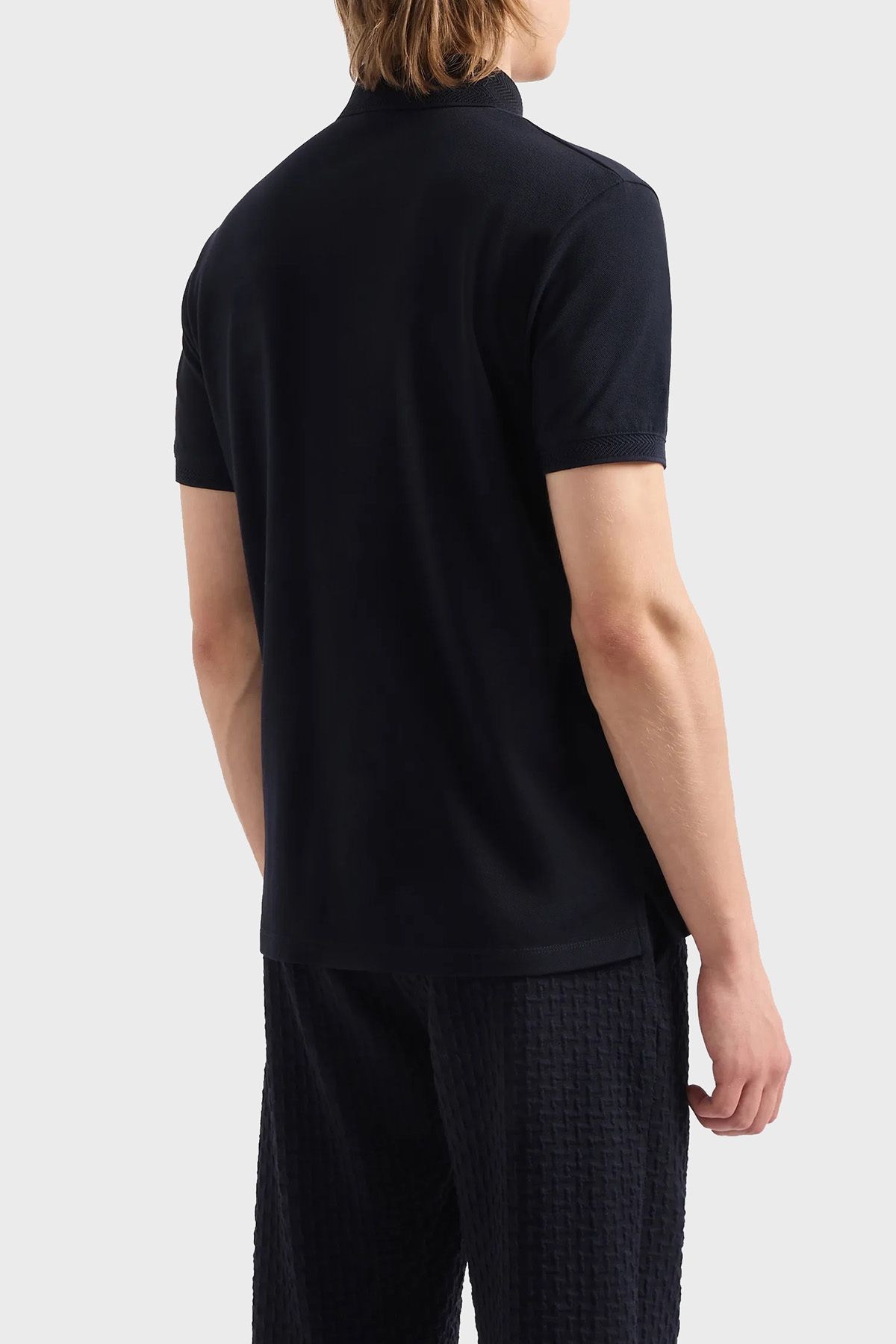 تی شرت پولو یقه دکمه دار نخی معمولی پیراهن پولو مردانه 3D1FF2 1JTKZ 09 Emporio Armani
