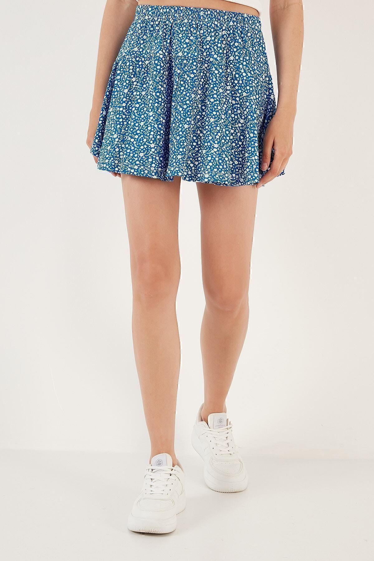Lela-Floral Elastic Waist Shorts Skirt Skirt 5864024 6