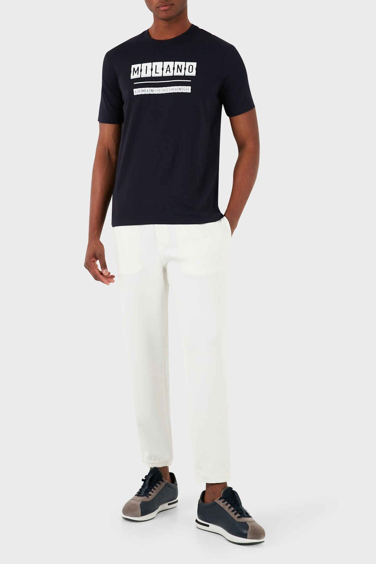 Armani Exchange-Pamut Regular Fit férfi póló 3DZTHE ZJH4Z 75AH 5