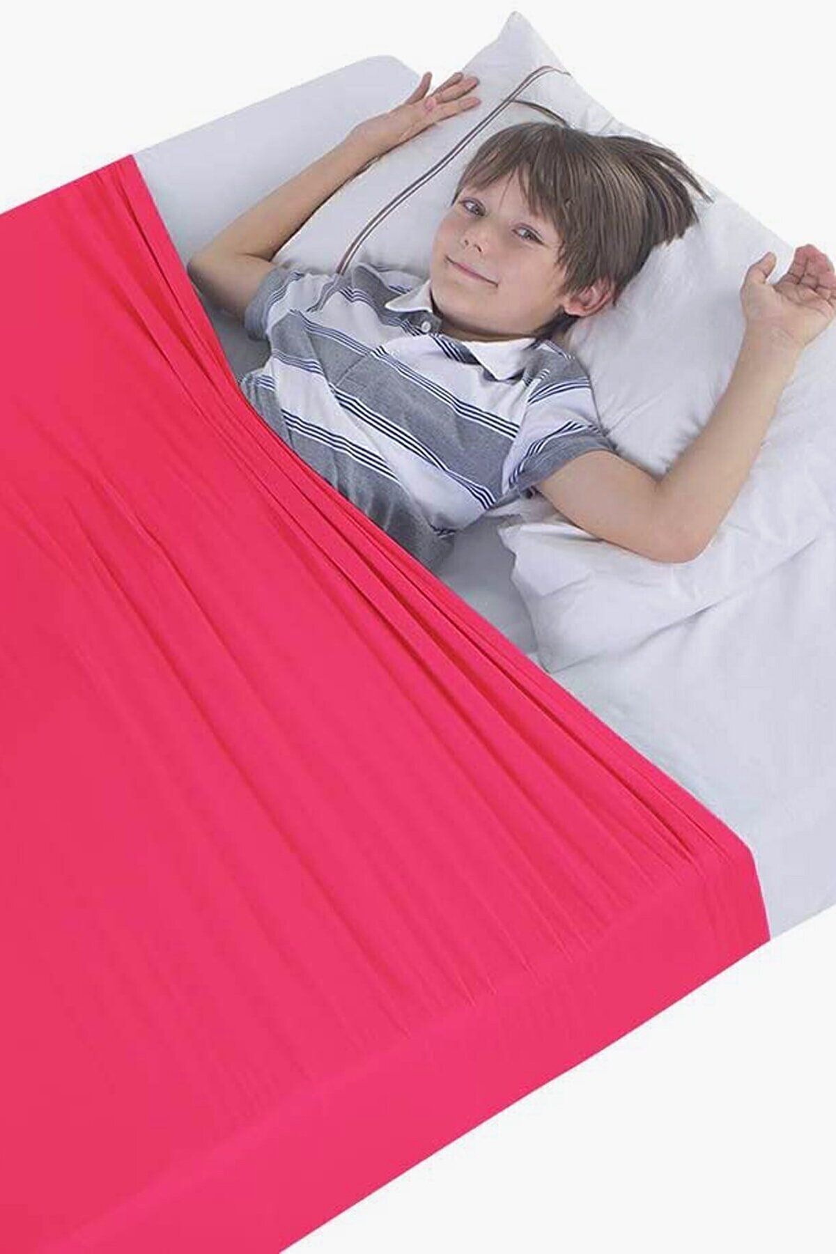 Bundera-Sensory Lycra Red Single Sheet Elastic Duvet Cover Bedspread 5