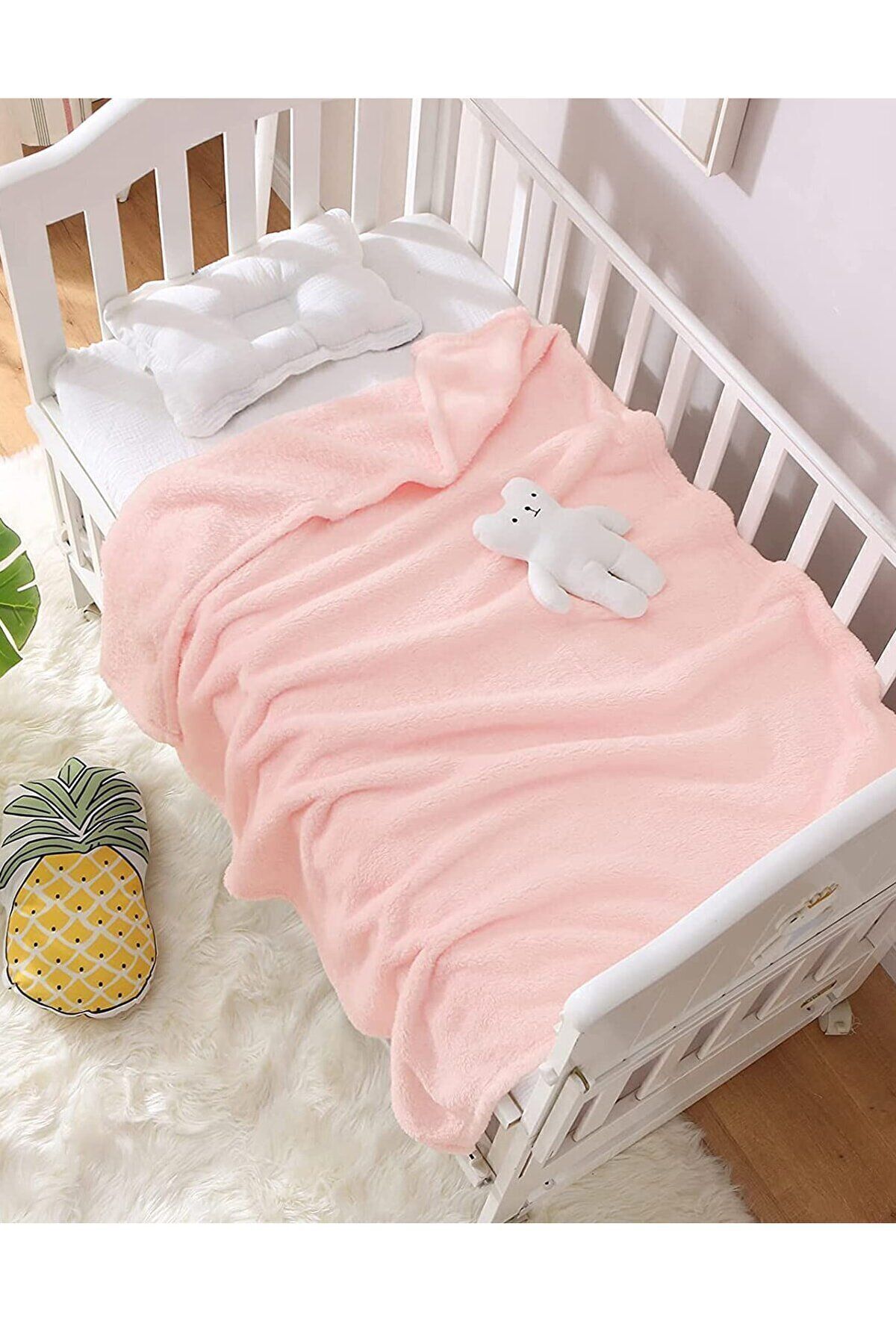 Nomi Baby Blanket Pink Newborn Baby Crib Stroller Swaddle Plush Blanket 100x120 Cm