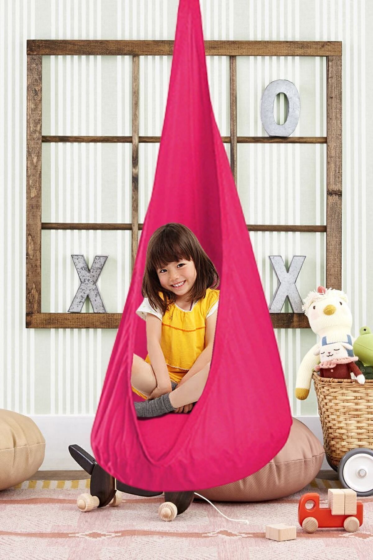 Bundera-Lora Kangaroo Baby Hammock Cradle Ceiling Hanging Swing Adult And Child Swing Hammock Fuchsia 1