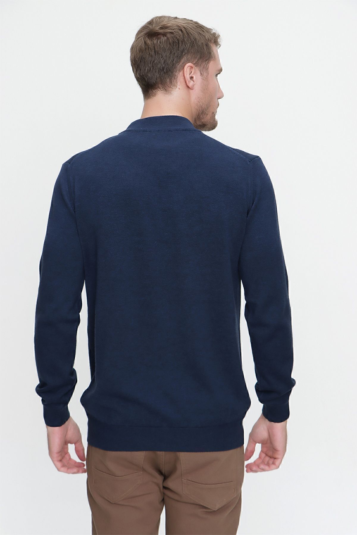 Morven  Basic Dinamik Fit Rahat Kesim Yarım Balıkçı Yaka Triko Kazak - Görsel 6