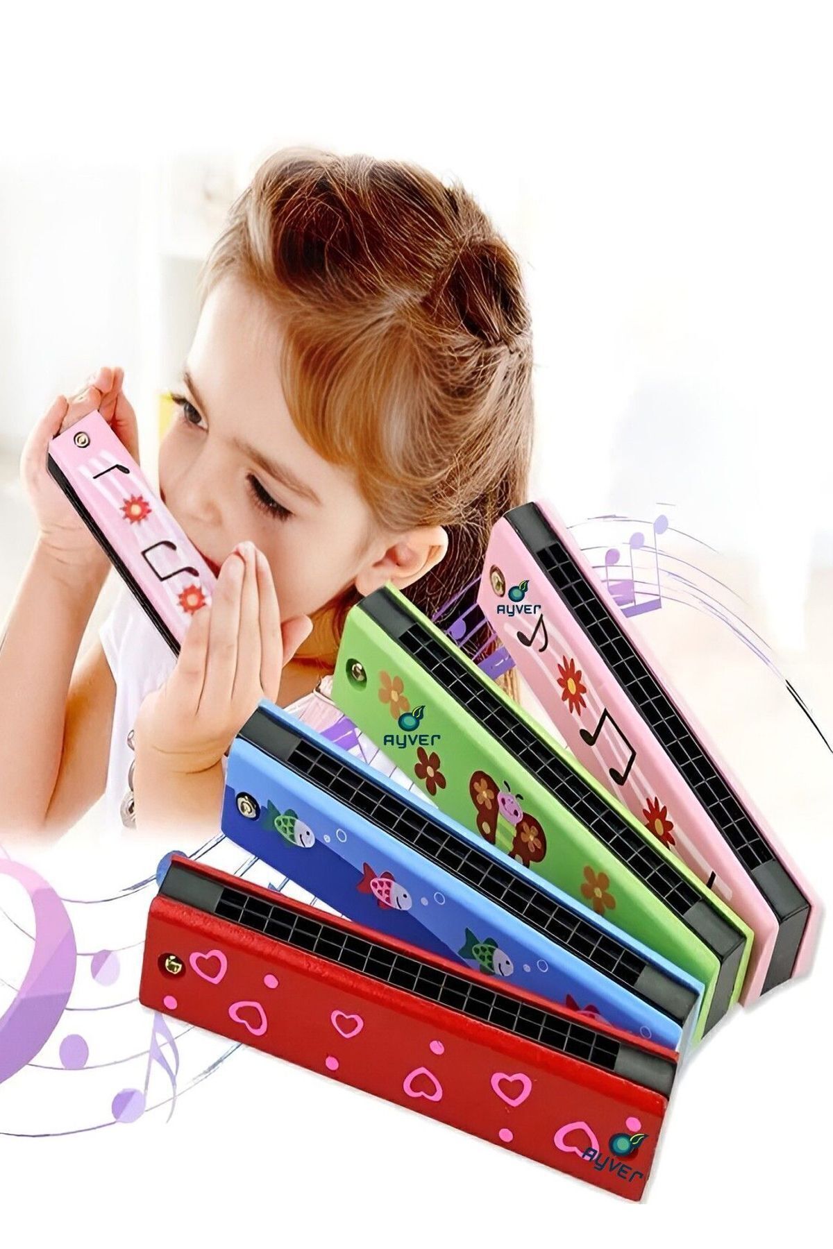 Bundera Ahşap Mızıka Nefes Egzersizi Çift Sıralı Çocuk Müzik Aleti Oyuncak Mızıka Karne Hediyesi 16 Delikli