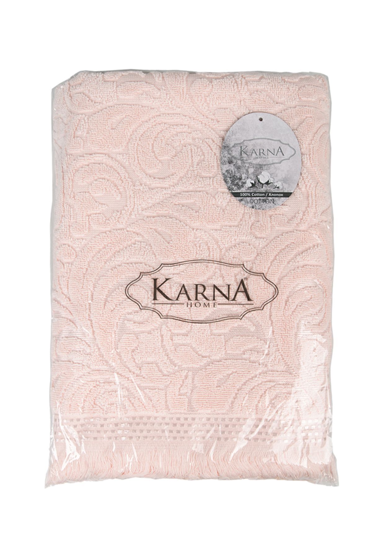 حوله آشپزخانه صورتی صورت Esra Jacquard 50x90 سانتی متر ماهی قزل آلا Karna Home