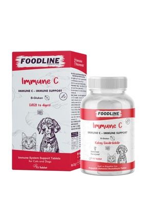 Foodline Immune +C 75 Tablet | Kedi ve Köpekler için Bağışıklık Sistemini Des...
