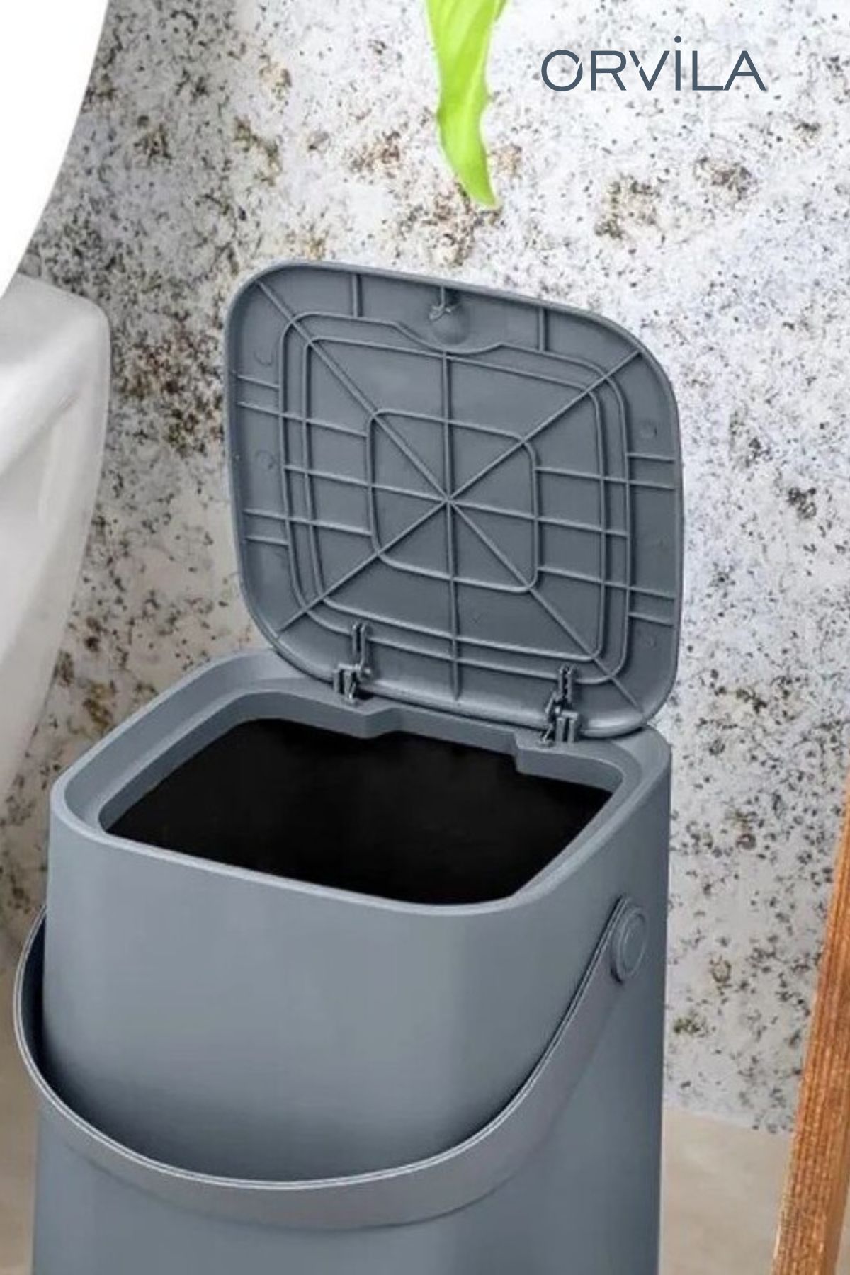Orvila-4 Lt Capacity - Kitchen Trash Can with Handle and Inner Bucket, Countertop with Automatic Click Lid 2