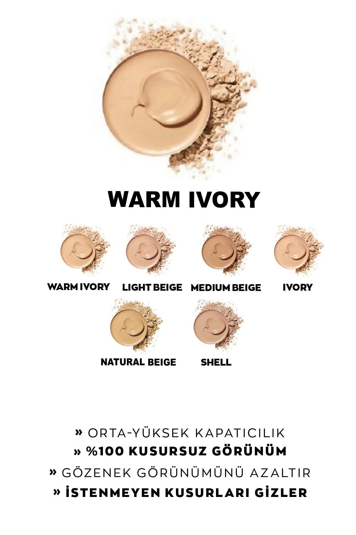 کرم پودر پاتا بدون عیب 9 گرم. عاج گرم Avon
