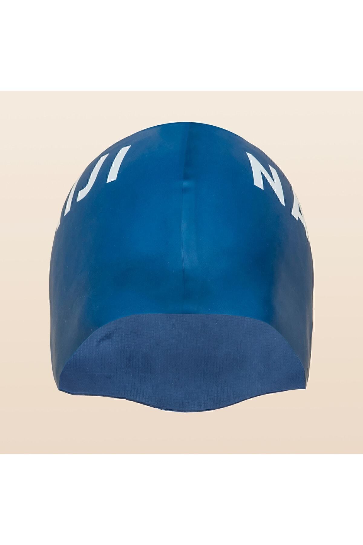 Decathlon-قبعة سباحة من السيليكون من Nabaiji - 500 موديل مع شعار / أزرق 2